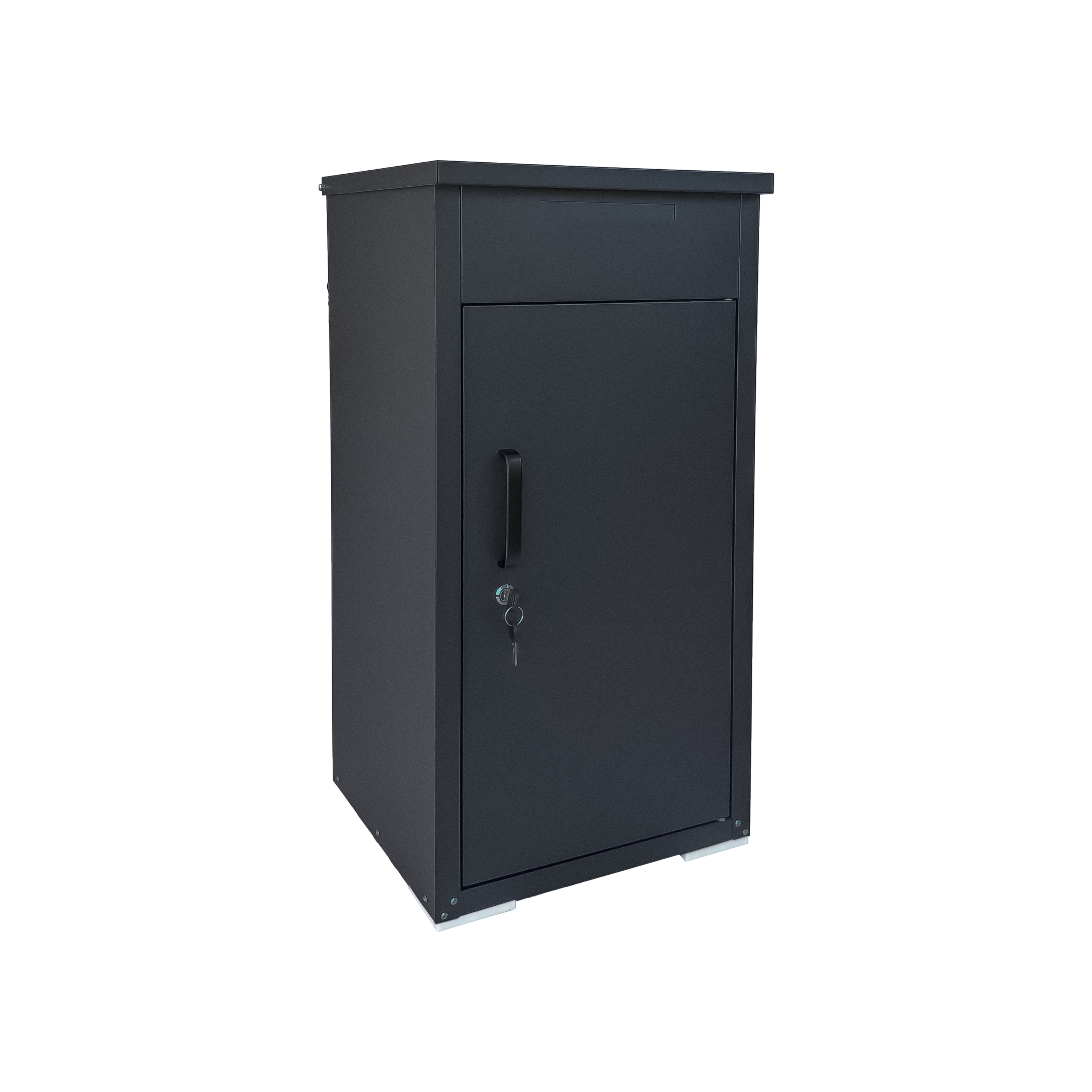 Package Delivery Box for Outside, Cold-Rolled Steel Delivery Box for Packages & Mails, Anti-Theft Lockable Large Mailbox for Porch, House, Curbside, Black