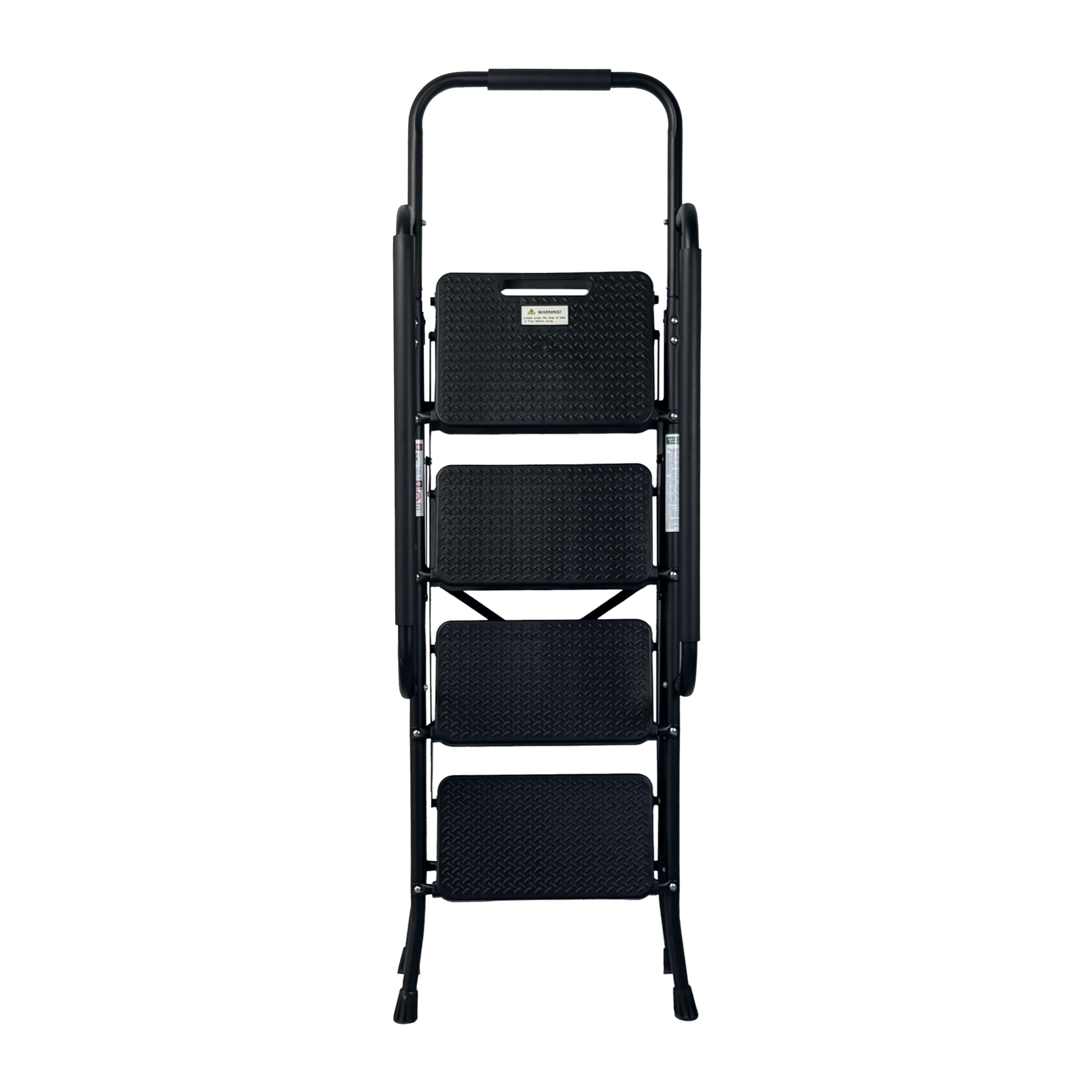 4 Step Ladder, Folding Step Stool with Wide Anti-Slip Pedal, Sturdy Steel Ladder, Convenient Handrail, Lightweight, Portable Steel Step Stool — foto 13