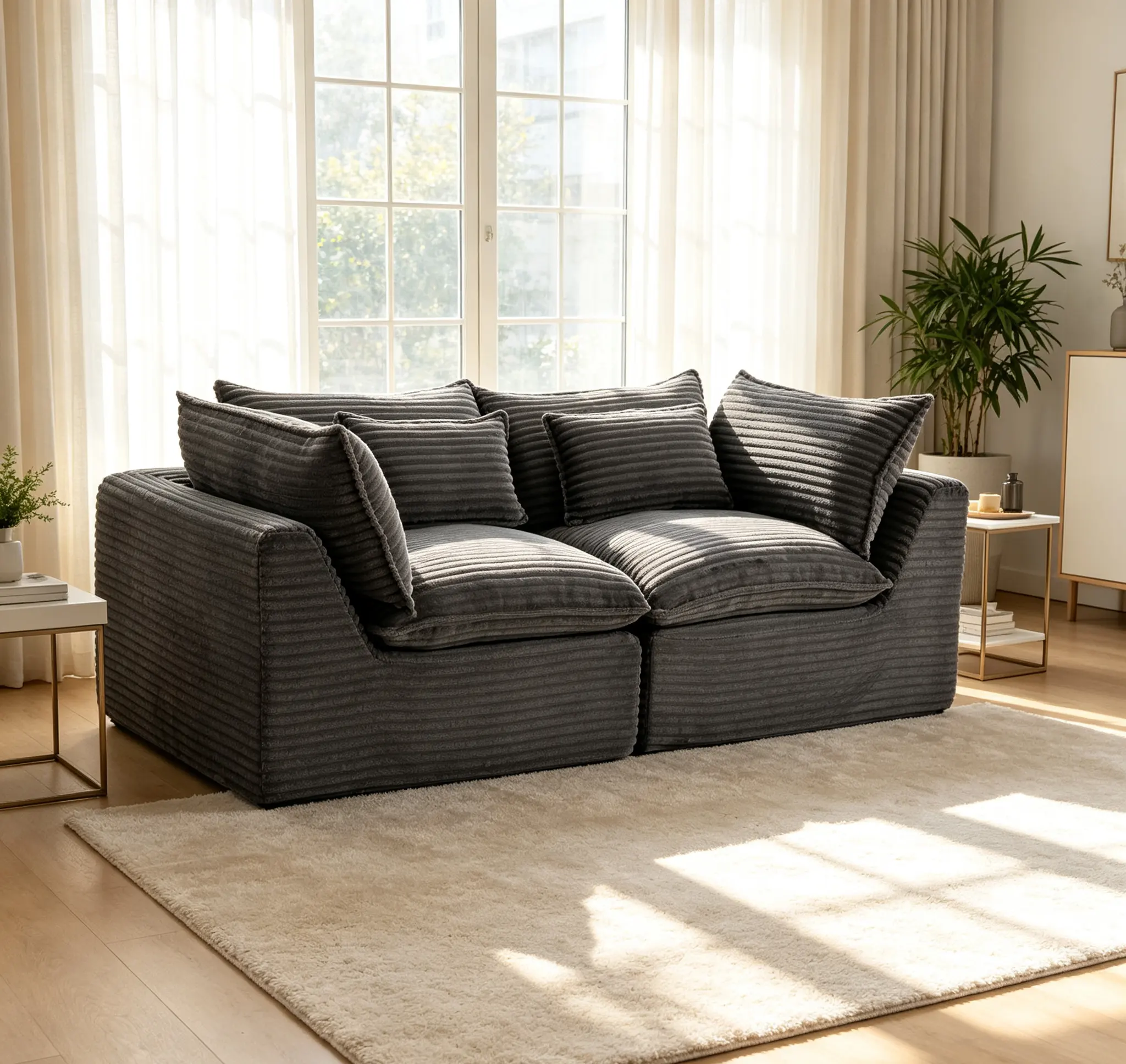 74.8" Width Cloud Couch Oversized Modular Sectional