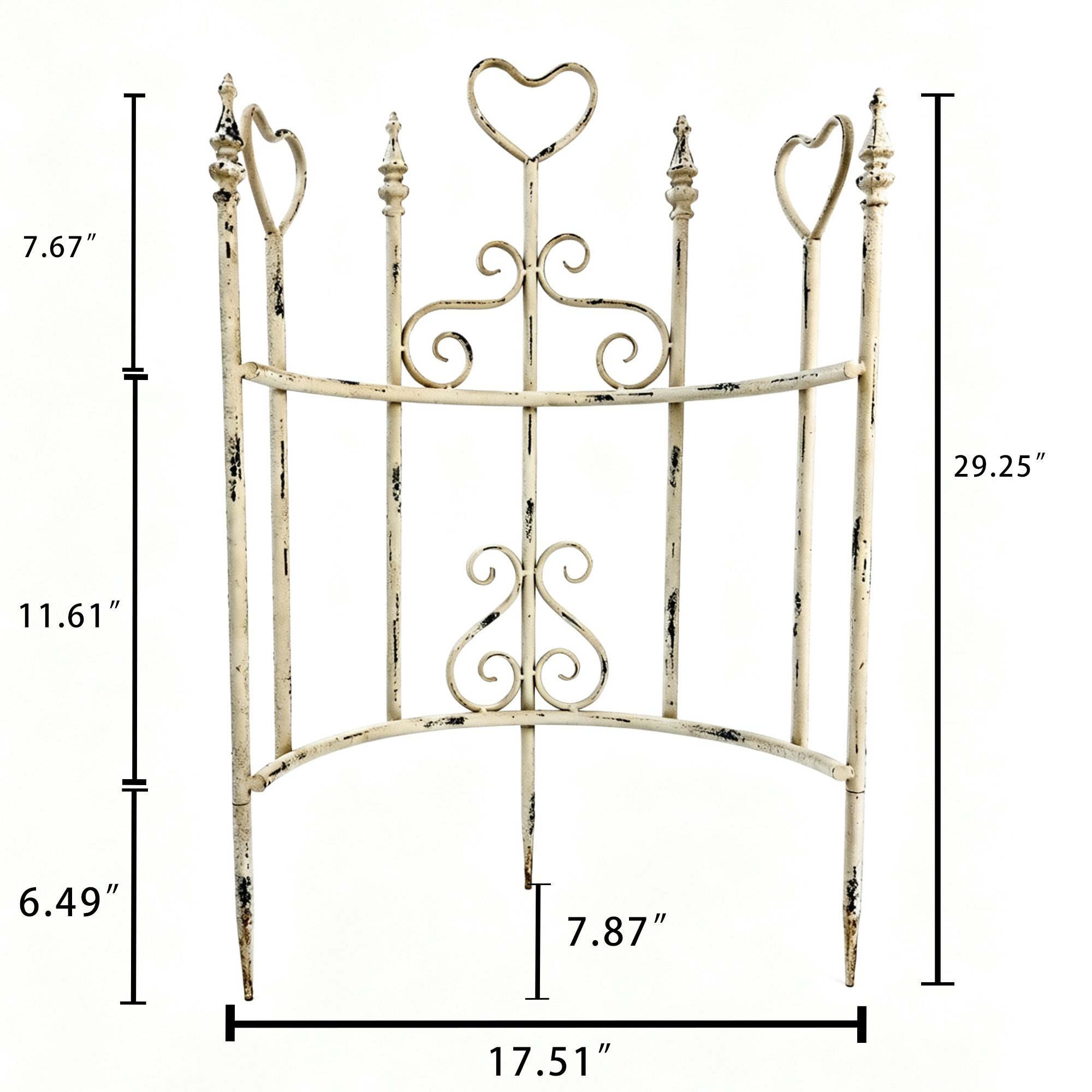 2pcs Iron Garden Fence, Pretty Vintage Green Rustic Style Decorative Fence Pannels, Outdoor Yard Landscape Pathway Border Panels Anti Animal Flowers Plants Barrier Climbing Trellis ,29.25''*17.51'' — foto 7