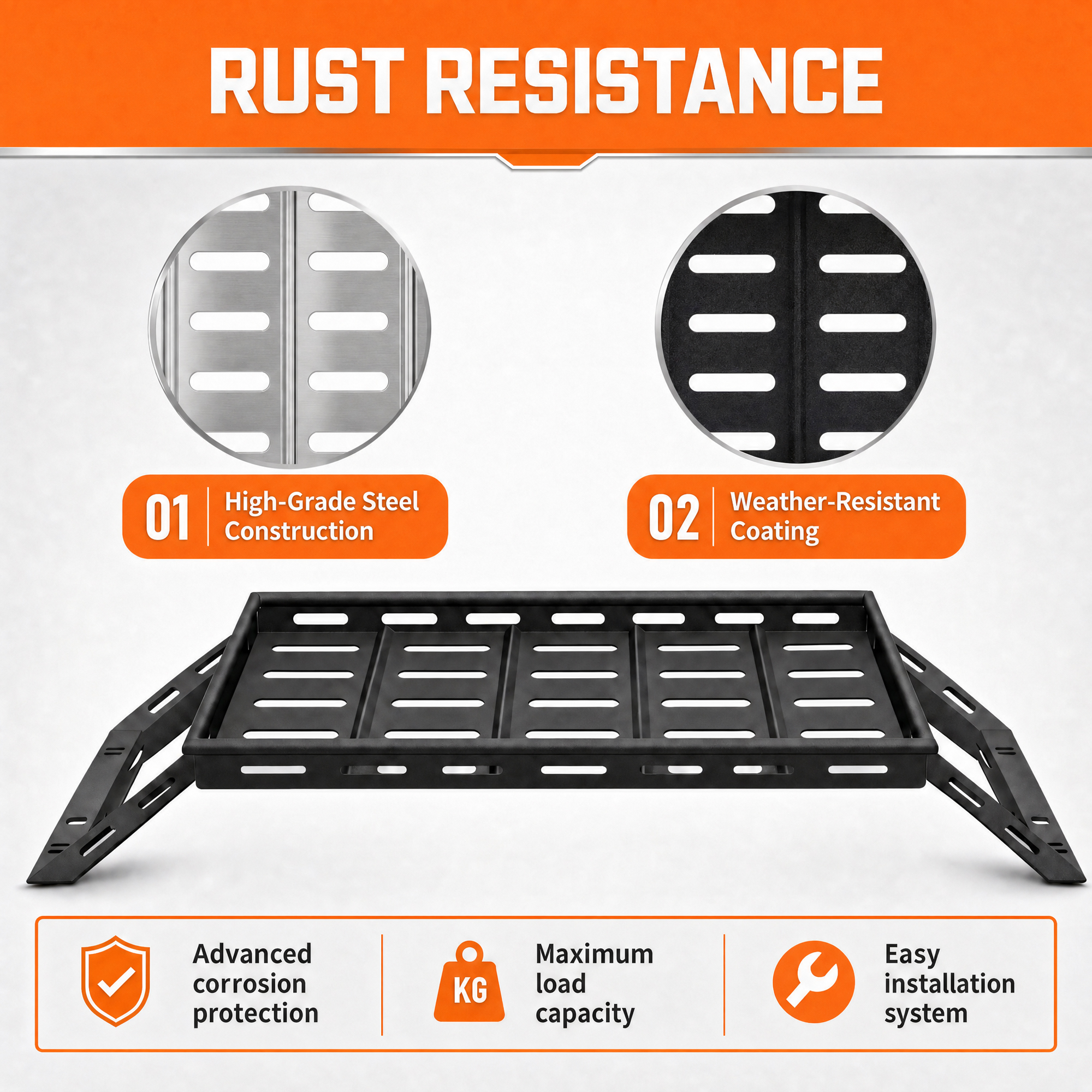 Black Rear Trunk Cargo Rack Basket Tray For 2007-2026 Jeep Wrangler JK JL Unlimited 4-Door (Exclude Sky One-Touch Power Top) Hardtop Heavy Duty Steel Interior Storage — foto 5