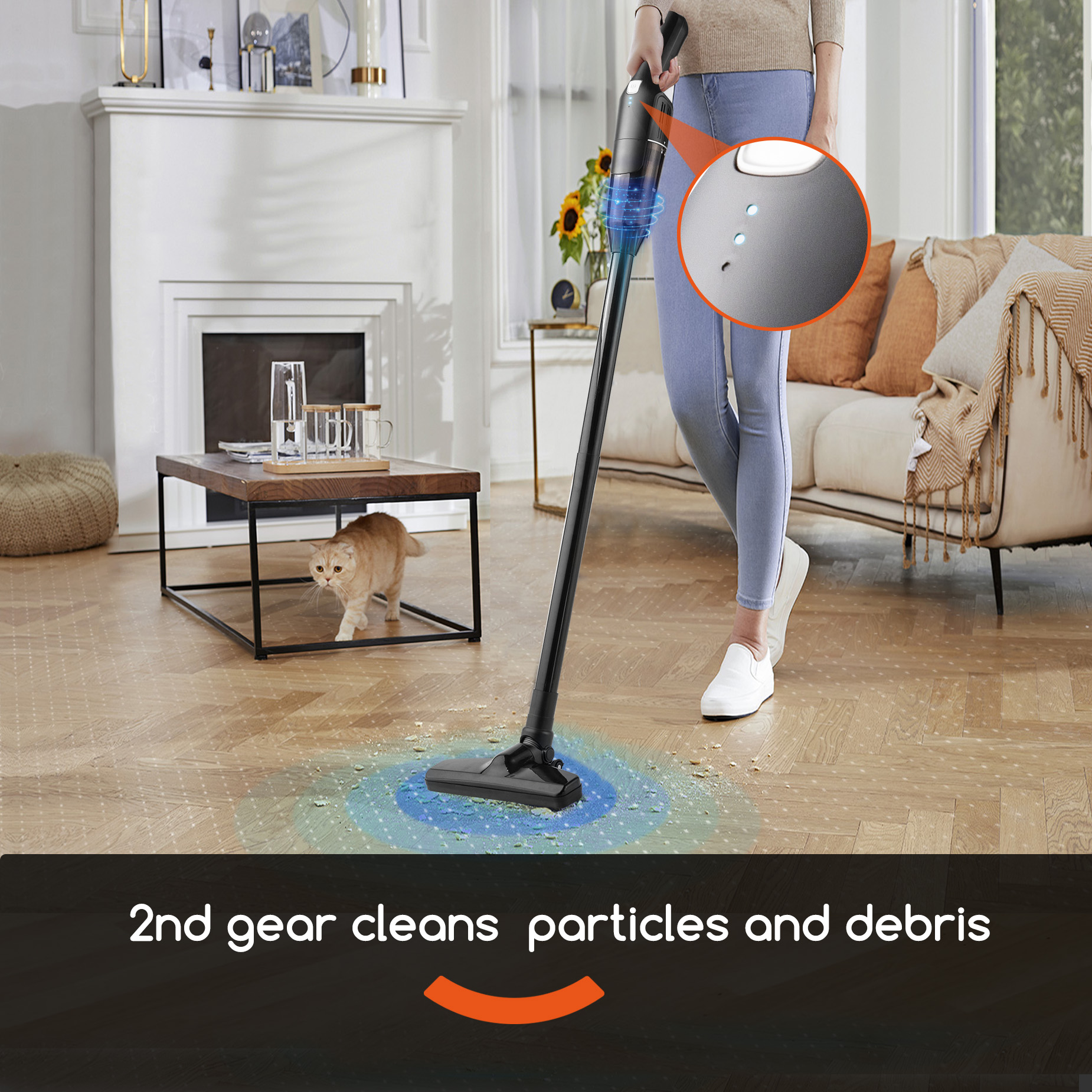 Cordless Stick/Handheld Vacuum Cleaner, 10-17Kpa 2-Level Powerful Suction,Fast Charging-Use Durable,Latest Household Vacuum Cleaners for Cleaning Flooring, Carpets, Sofas, Car Seat,Hair and Dust — foto 3
