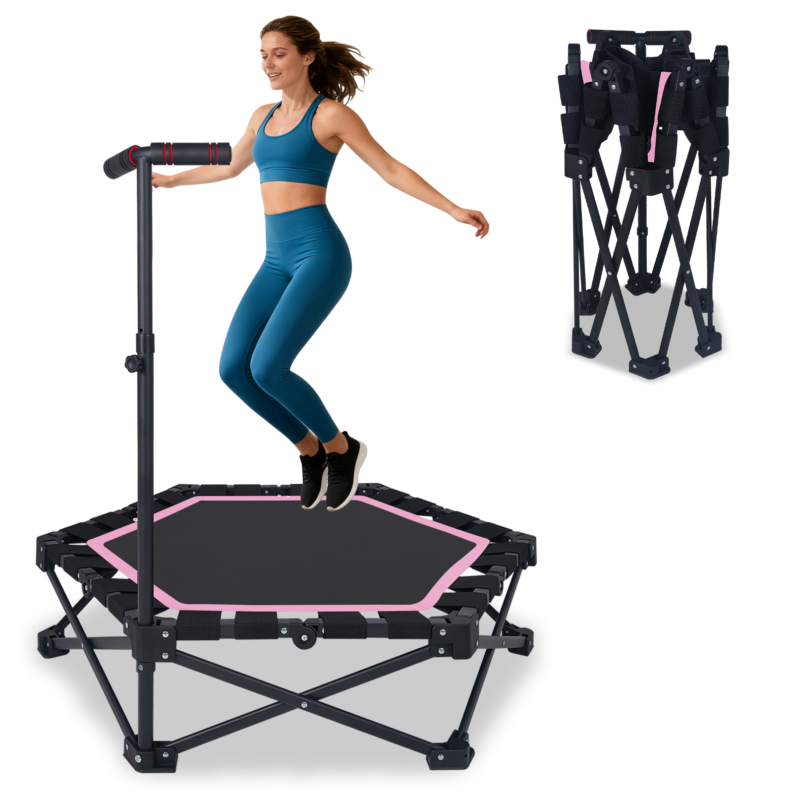 42" Foldable Mini Trampoline — One-step Fold & Open