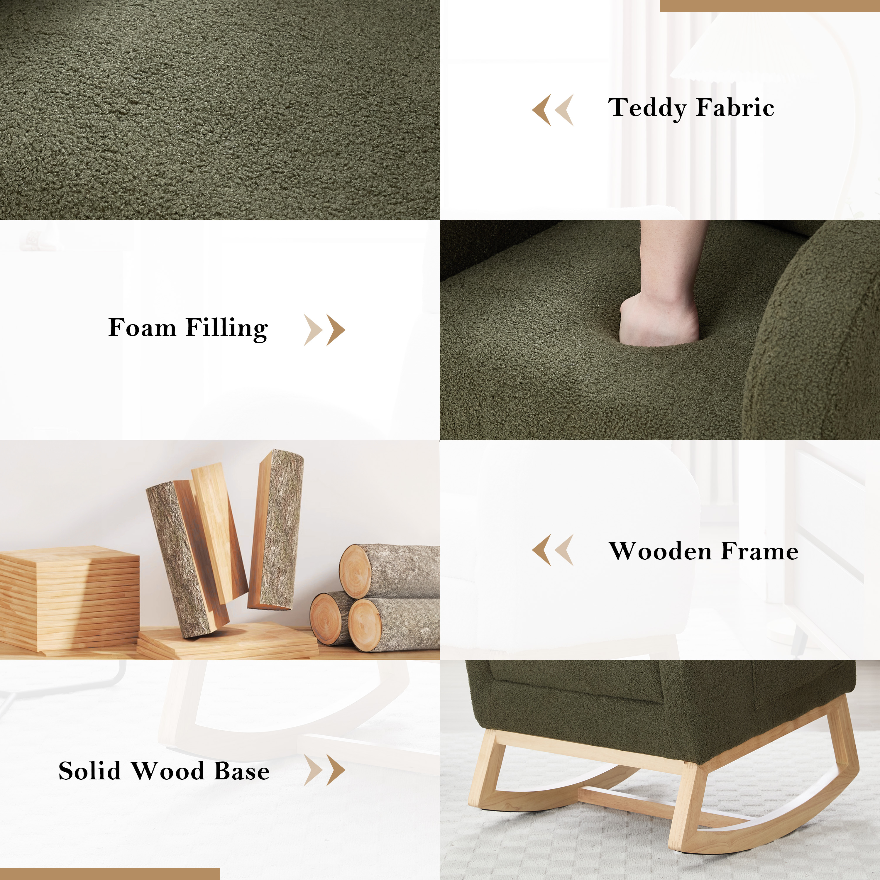 Teddy Fabric Rocking Chair, picture 4 of 5