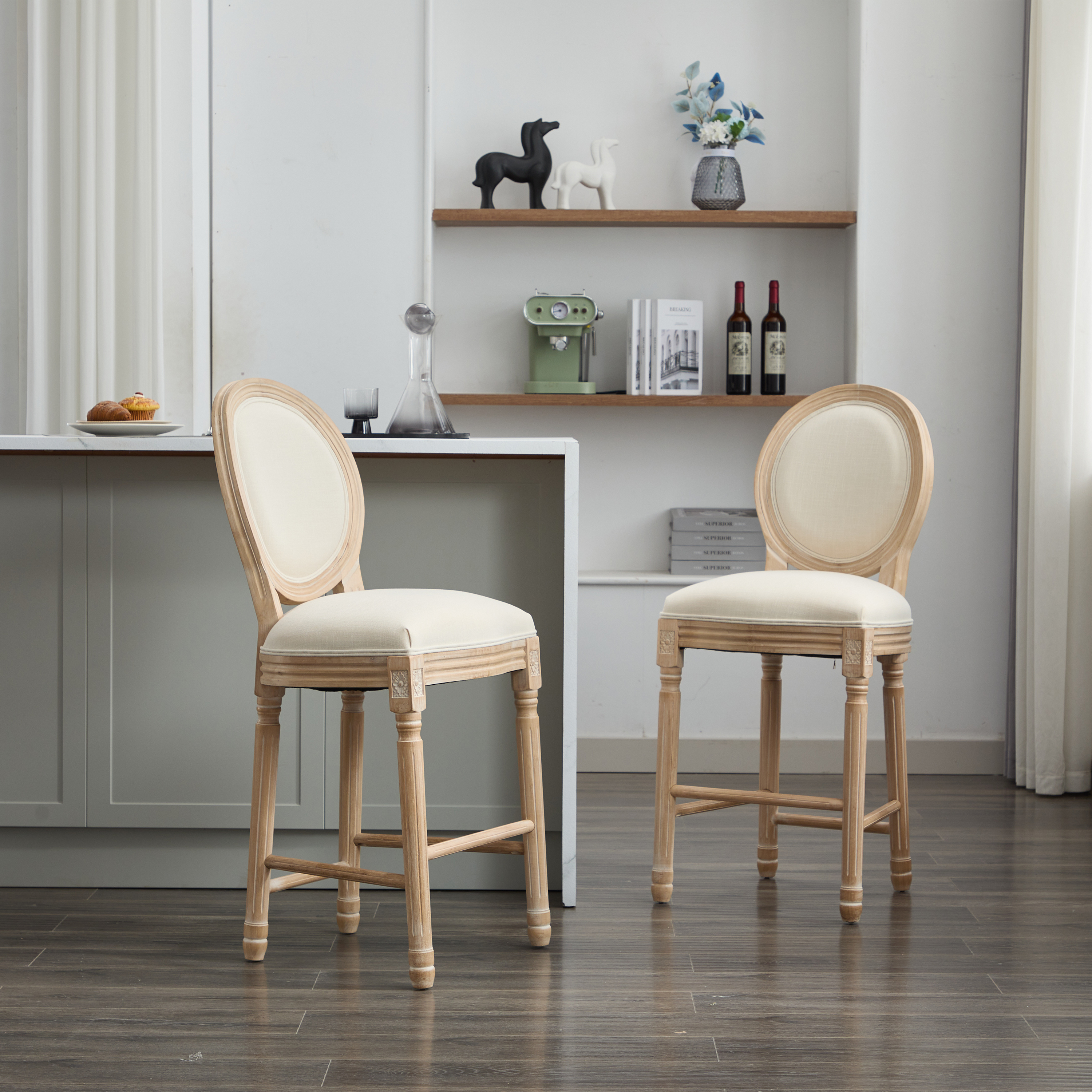 Upholstered Wooden Bar Stools, picture 5 of 5