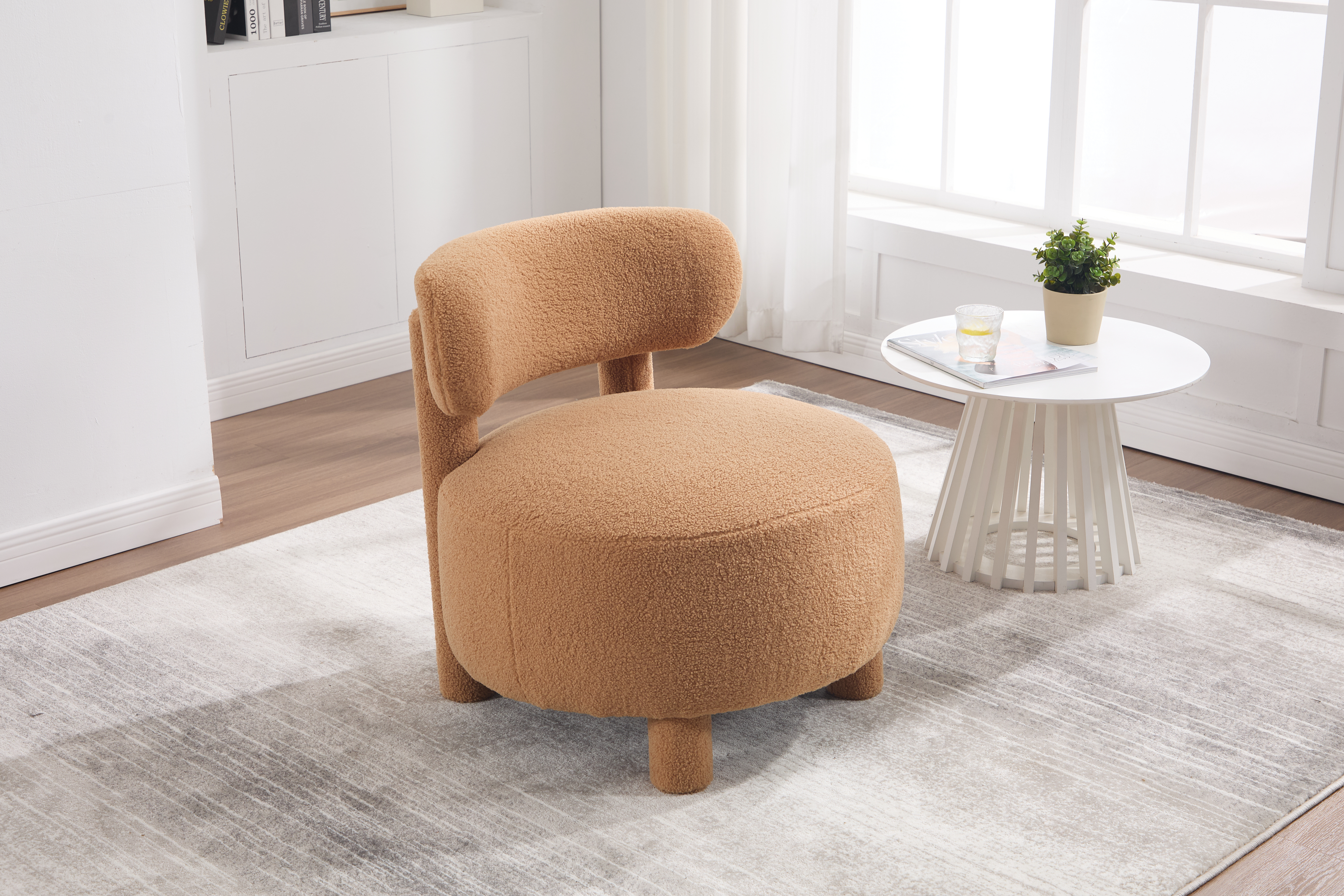 Teddy Fabric Armless Accent Chair, picture 3 of 5