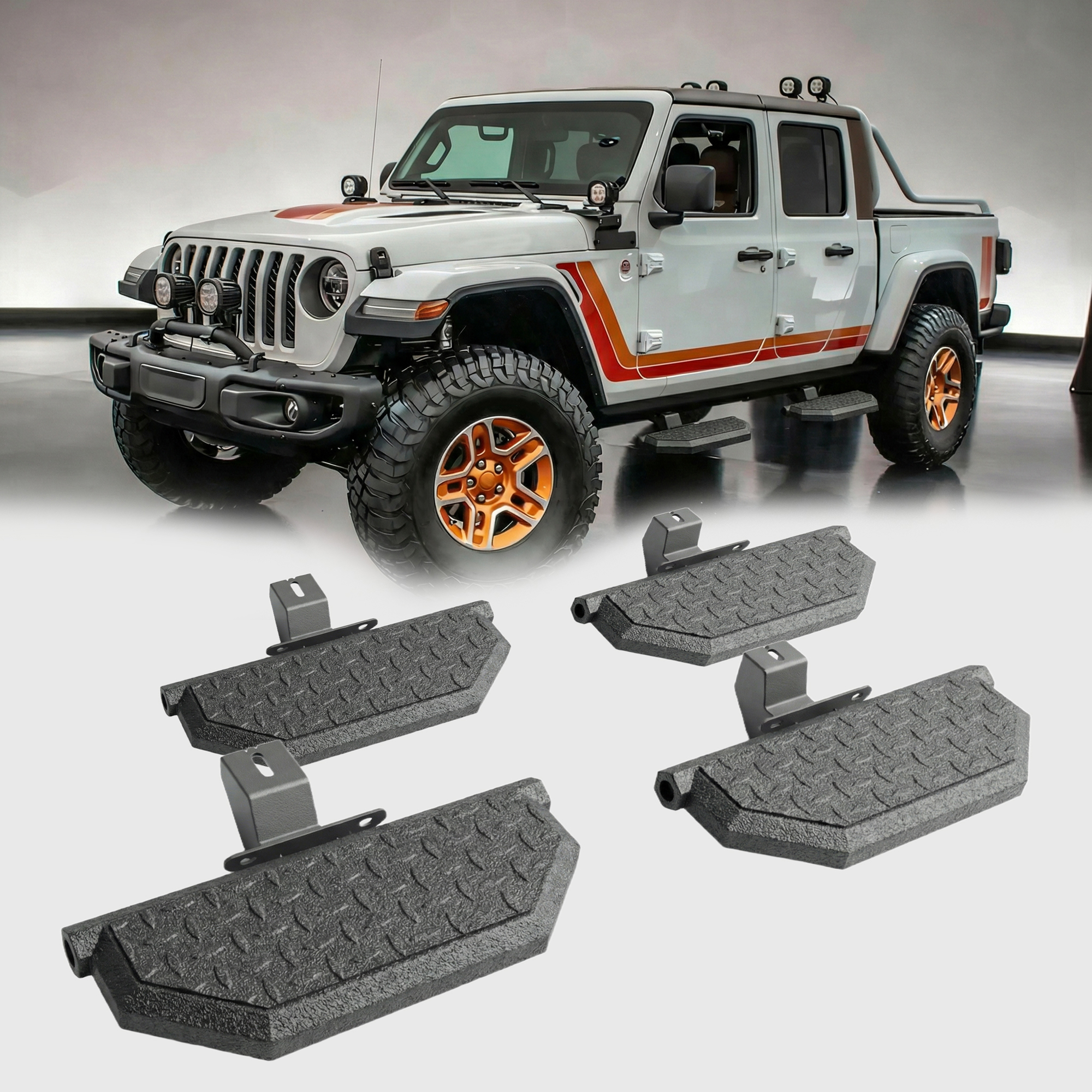 Running Boards For 2018-2025Jeep Wrangler JL / 20-26 Jeep Gladiator JT 4 Doors — foto 2