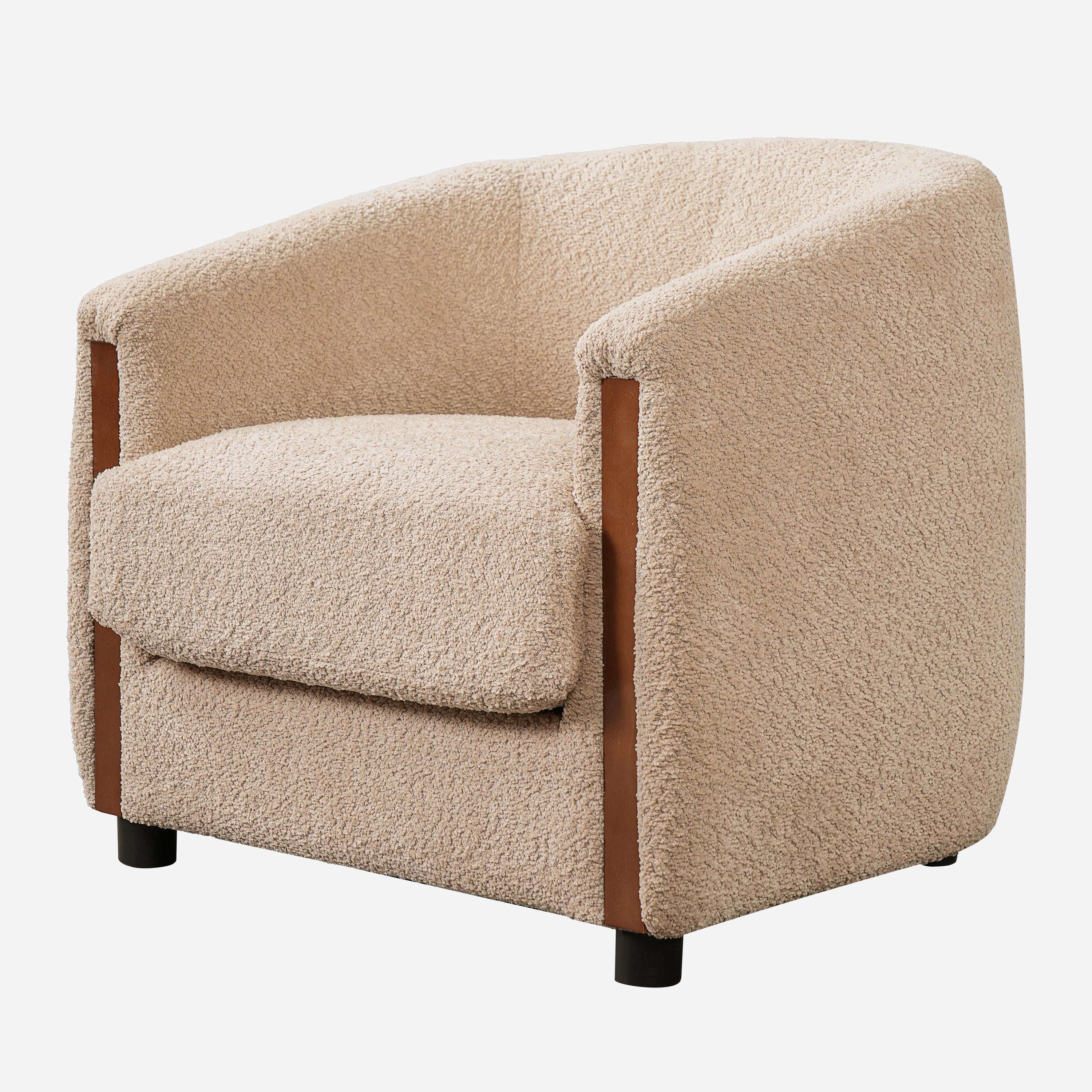 Teddy Fleece Barrel Accent Chair, picture 4 of 5