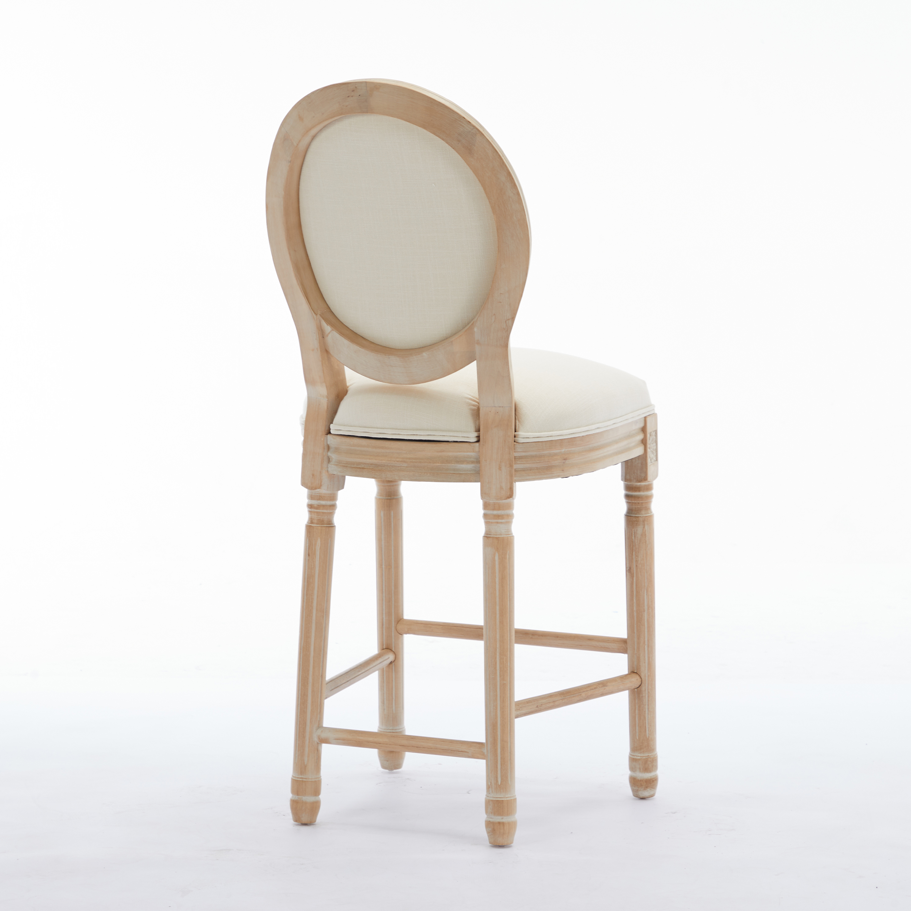 Solid Wood Bar stools Set of 2, Classic French Country Wooden Barstools with Upholstered Seating — foto 2