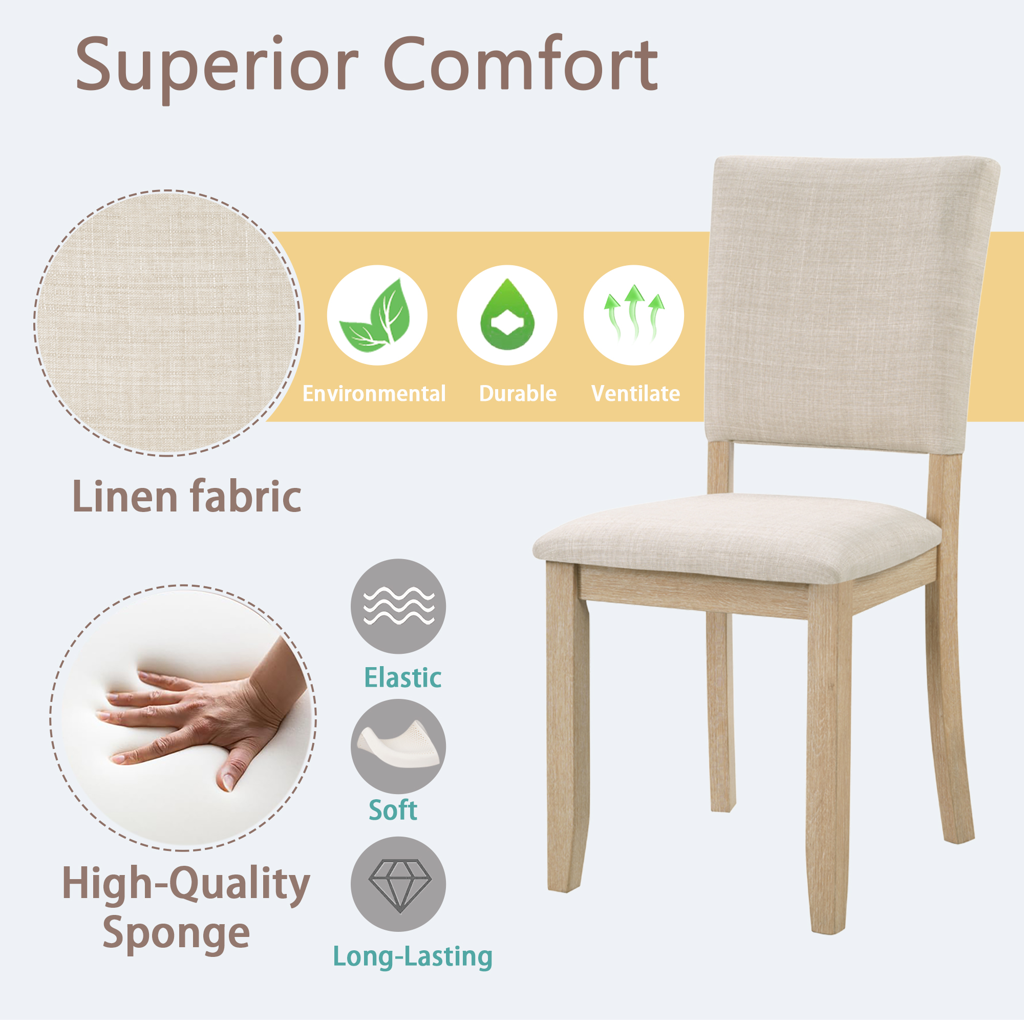 Upholstered Dining Chairs Set of 4, picture 3 of 3