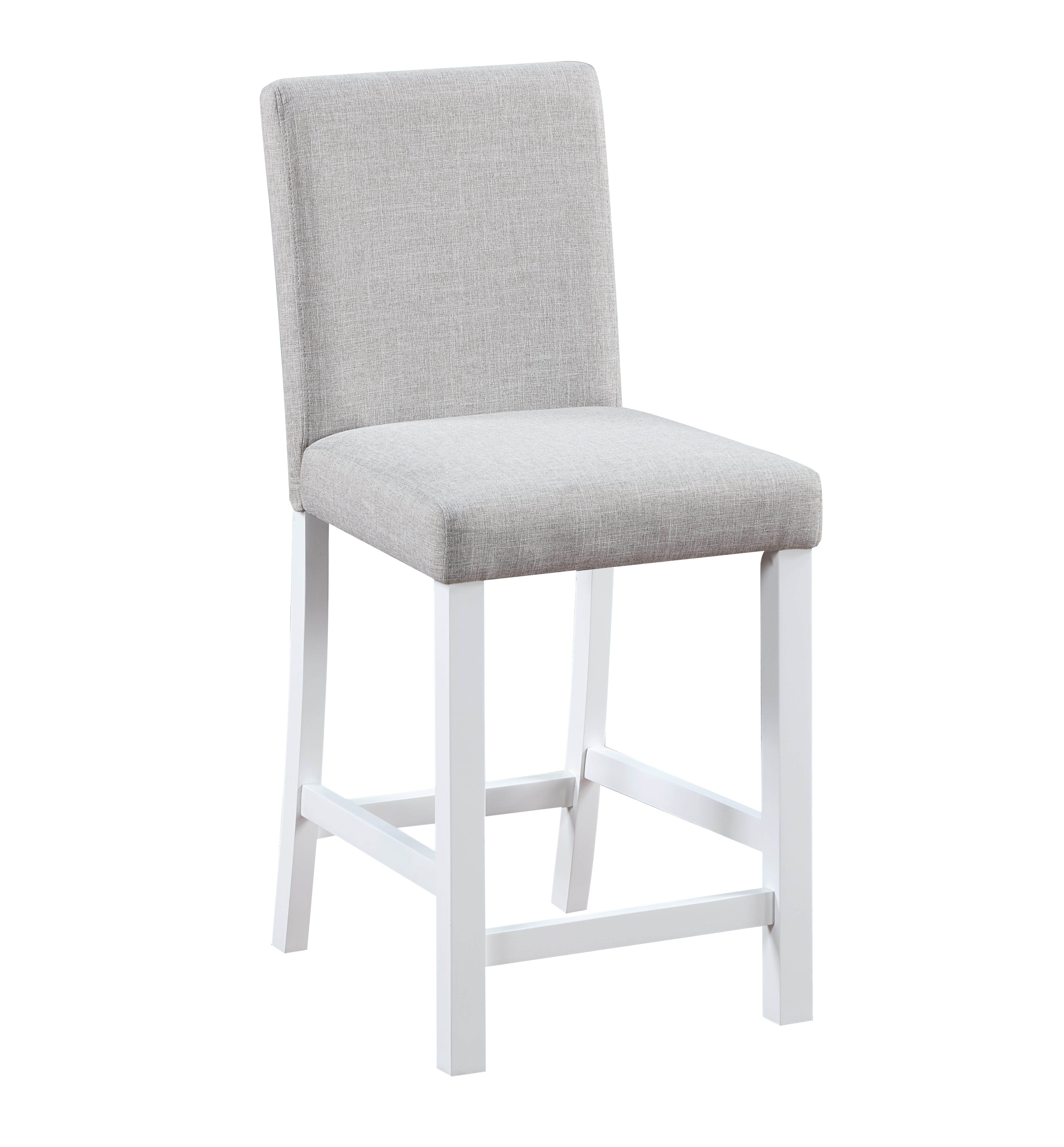Counter Height Chairs set for 4, Kitchen Chair with Padded Seat, Counter Height Barstool for Dining Room, White & Gray 3
