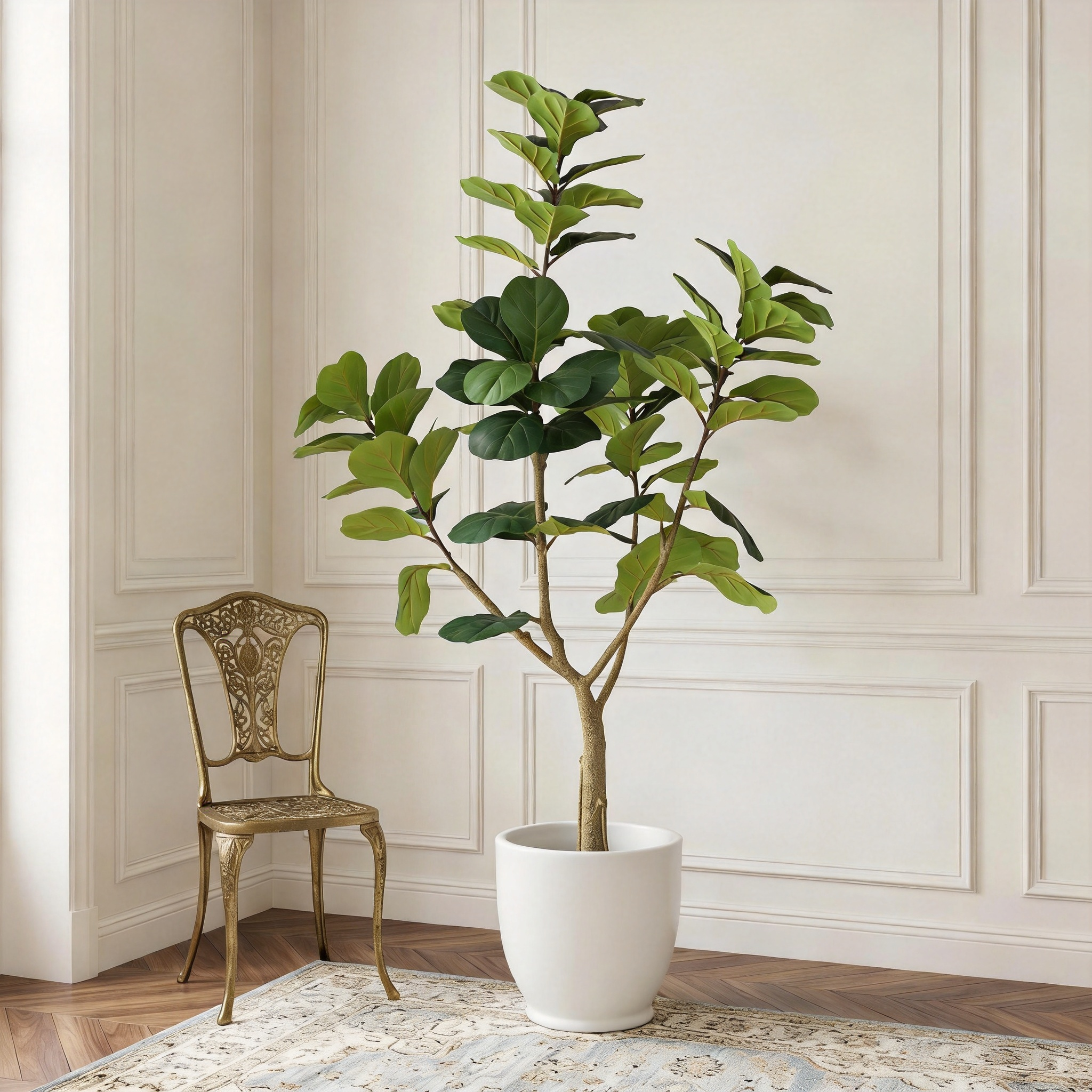 6FT Artificial Fiddle Leaf Fig Tree, Realistic Faux Potted Plant in Black Pot, 1pc/set — foto 7