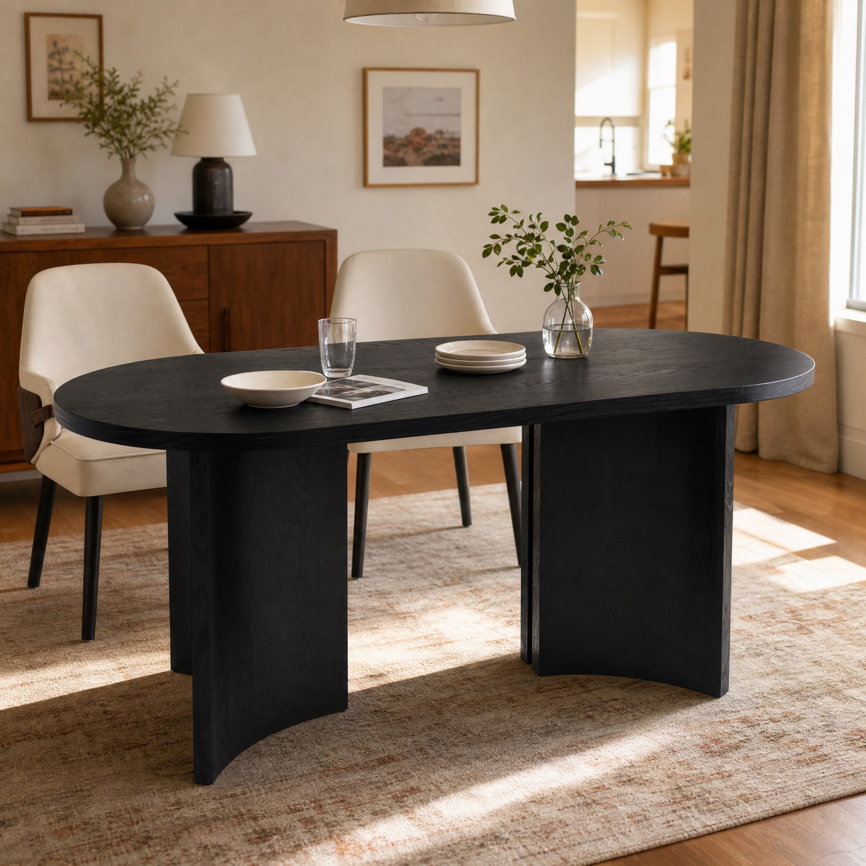 Oval MDF Dining Table, picture 3 of 4
