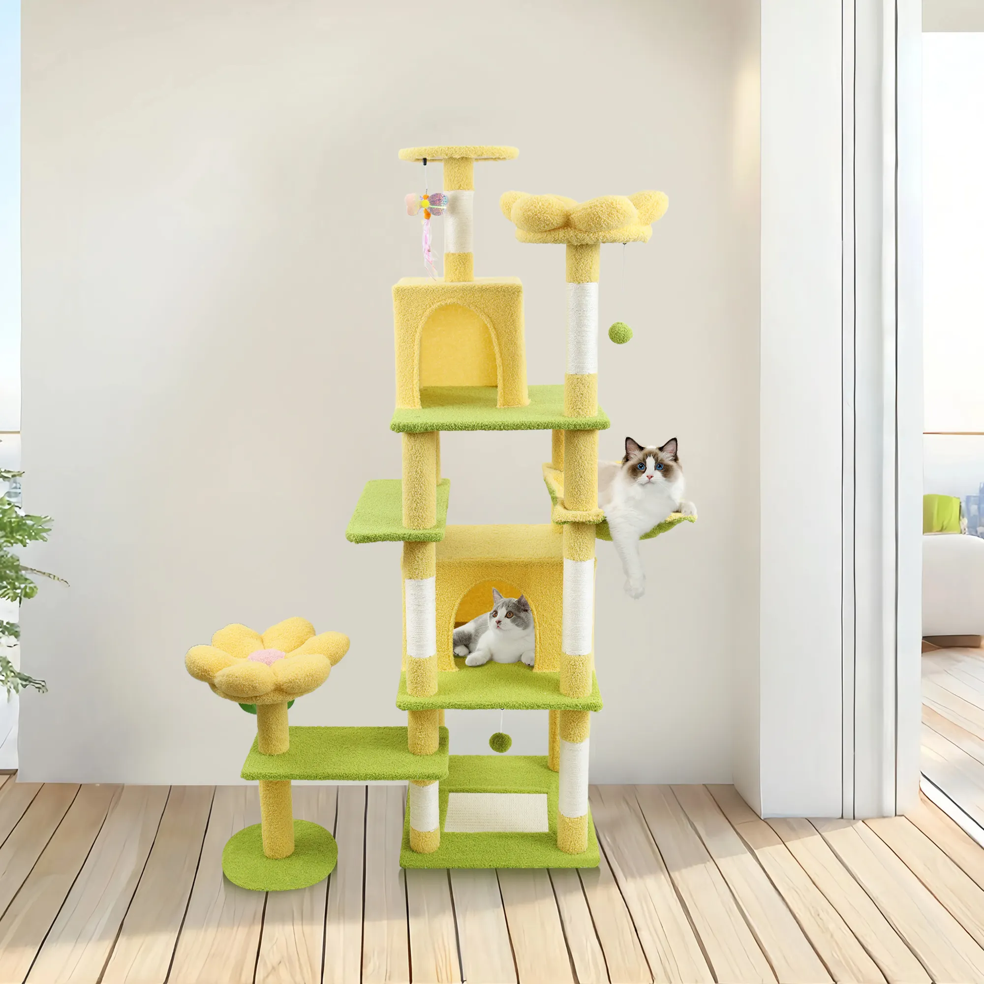 71 inch flower cat tree
