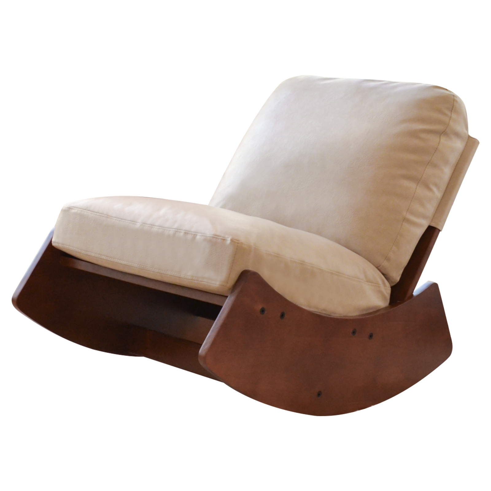 Faux Leather Glider Rocking Chair