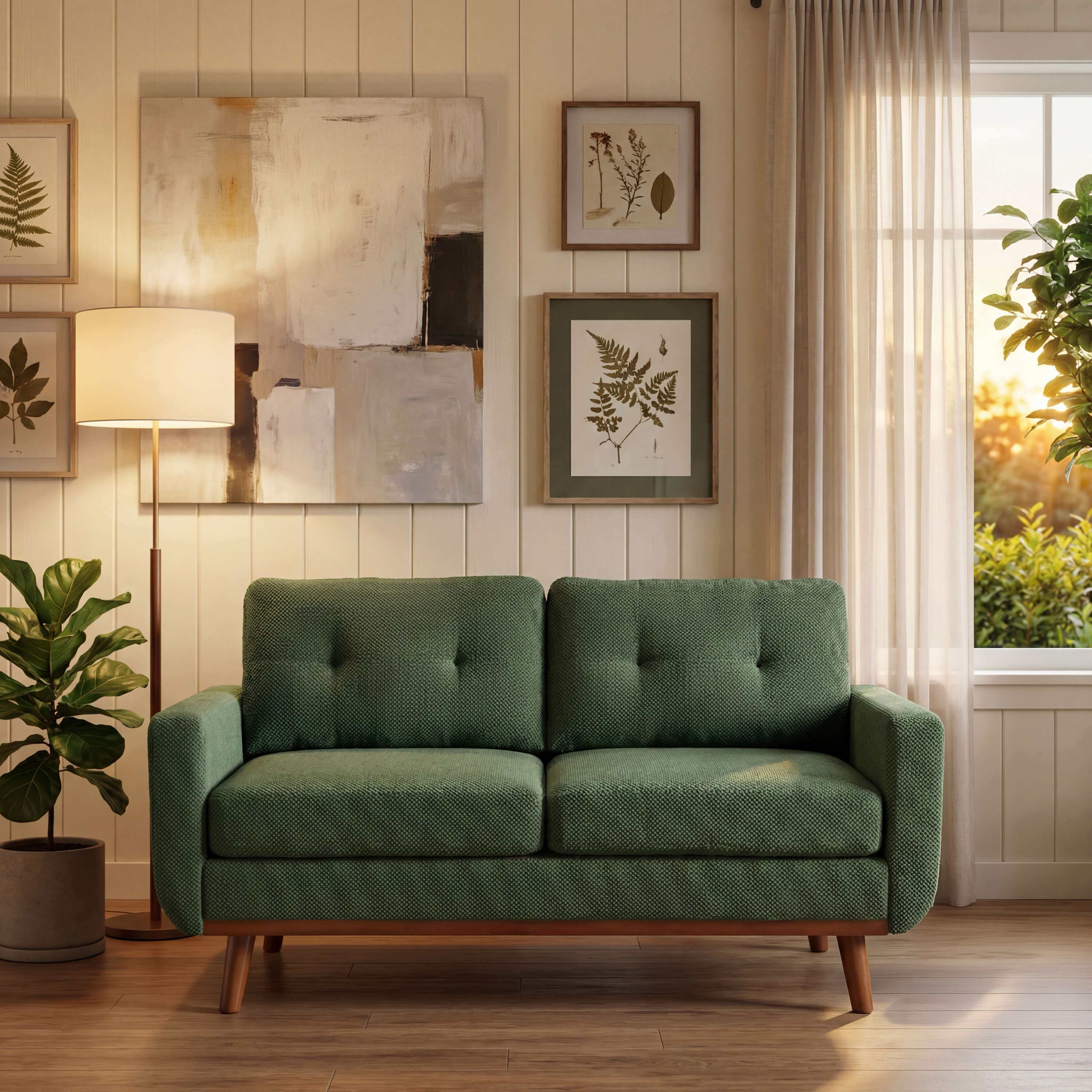 65-Inch Modern Two-Seater Sofa