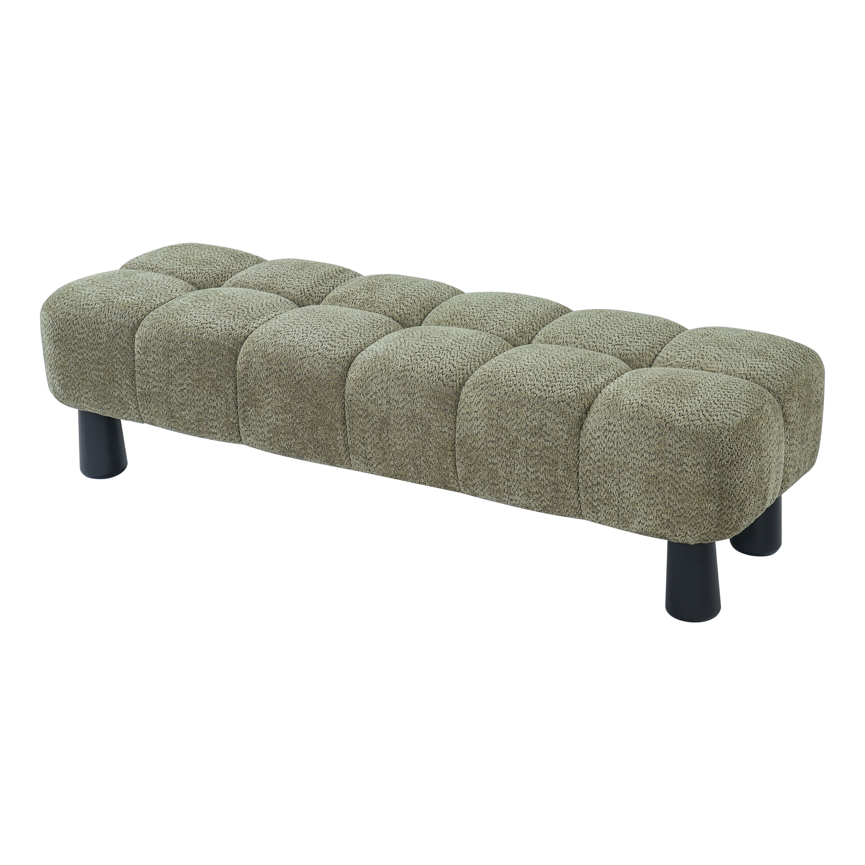 Green Upholstered Bench Ottoman