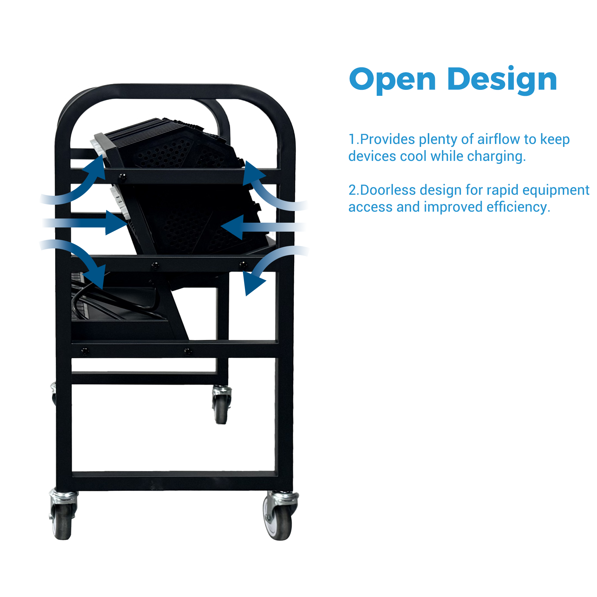 16-Device Mobile Open School Charging Cart Station for Ipads, Chromebooks, Tablets and Laptops Computer with Power Strip Included, Assembly Required — foto 12