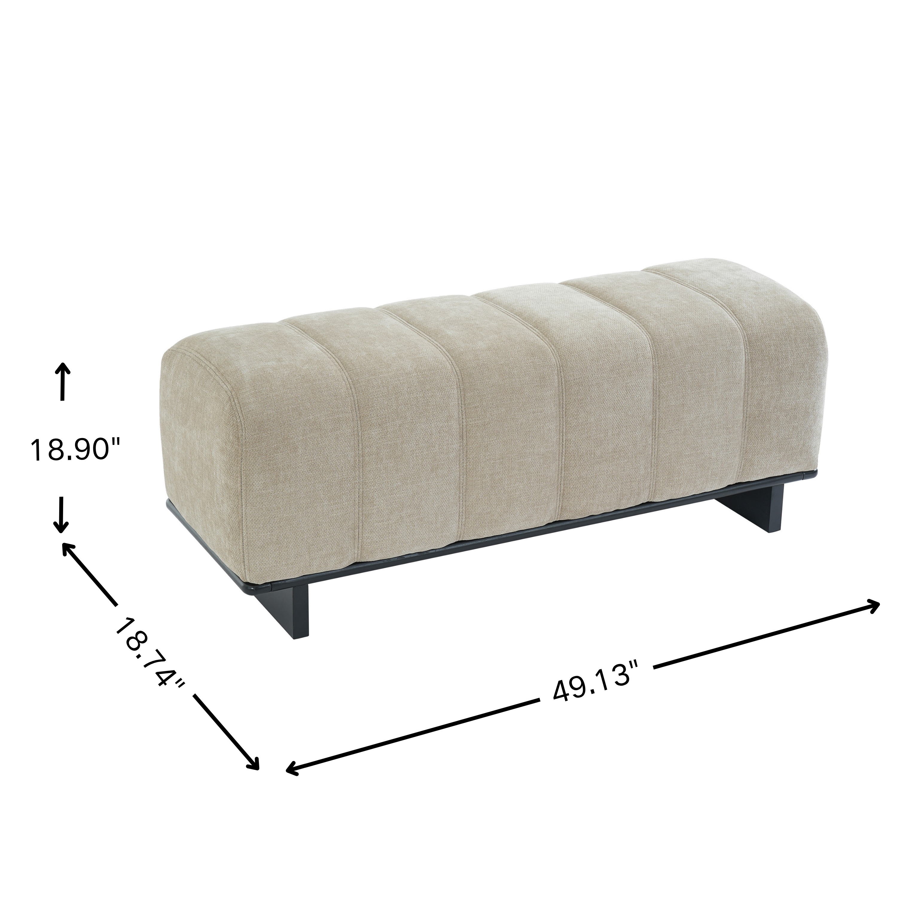 Chenille Upholstered Dining Bench, picture 4 of 4