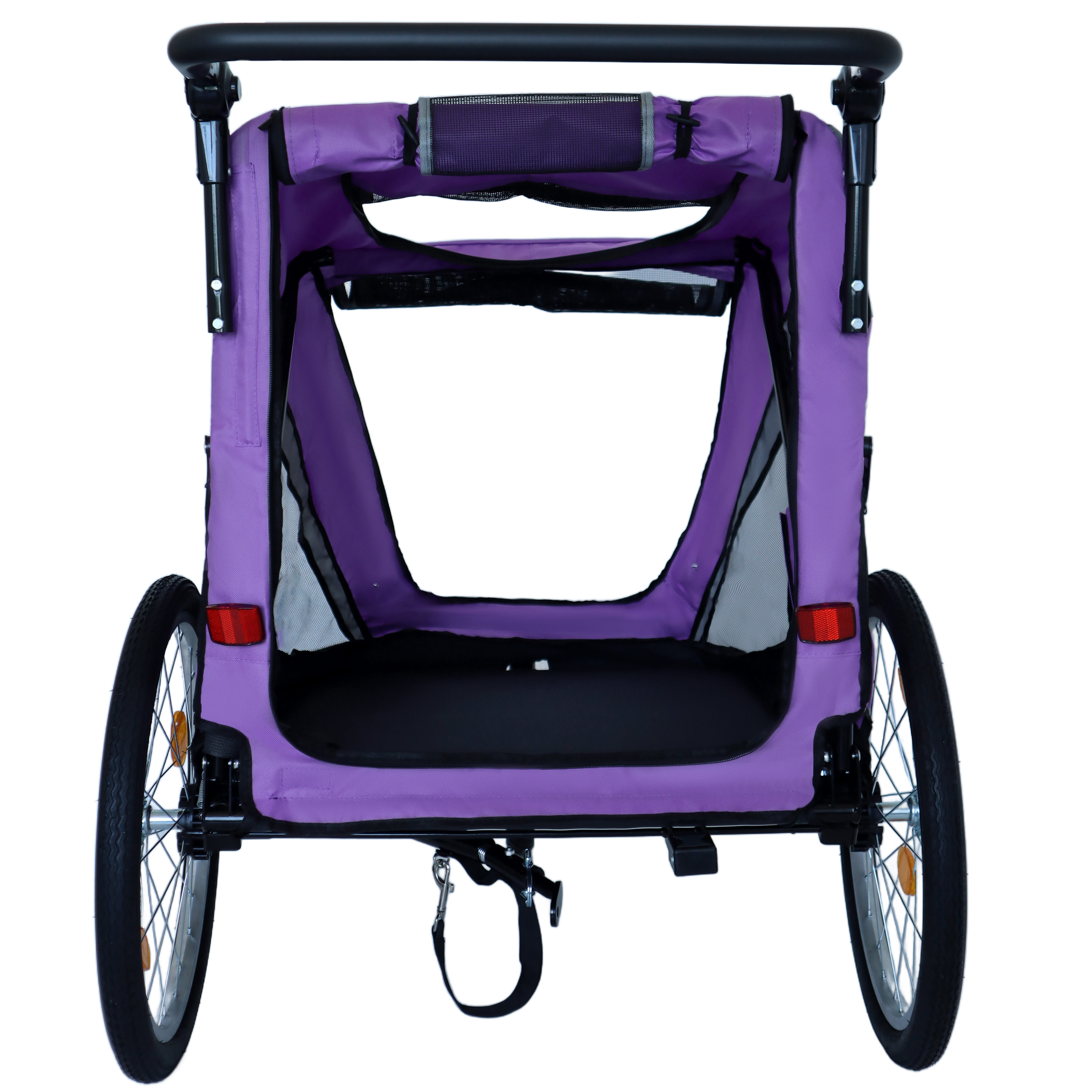 2-in-1 Bike Trailer & Push Cart for Pets - Detachable Bike Hitch & Push Handle Included - Quick Release Wheel, Internal Leash, Dual Cup Pockets and Underneath Storage Bag,  Holds Pets Up to 100 lbs — foto 15