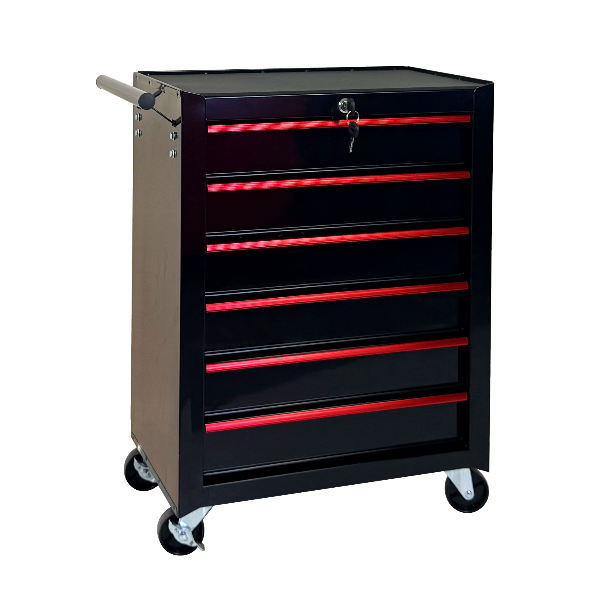 Rolling Metal Tool Chest with 6 Drawers, 20" 6-Drawer Tool Chest Cabinet with Ball Bearing Drawer Slides, Steel Tool Storage Box Organizer  -BLACK — foto 3
