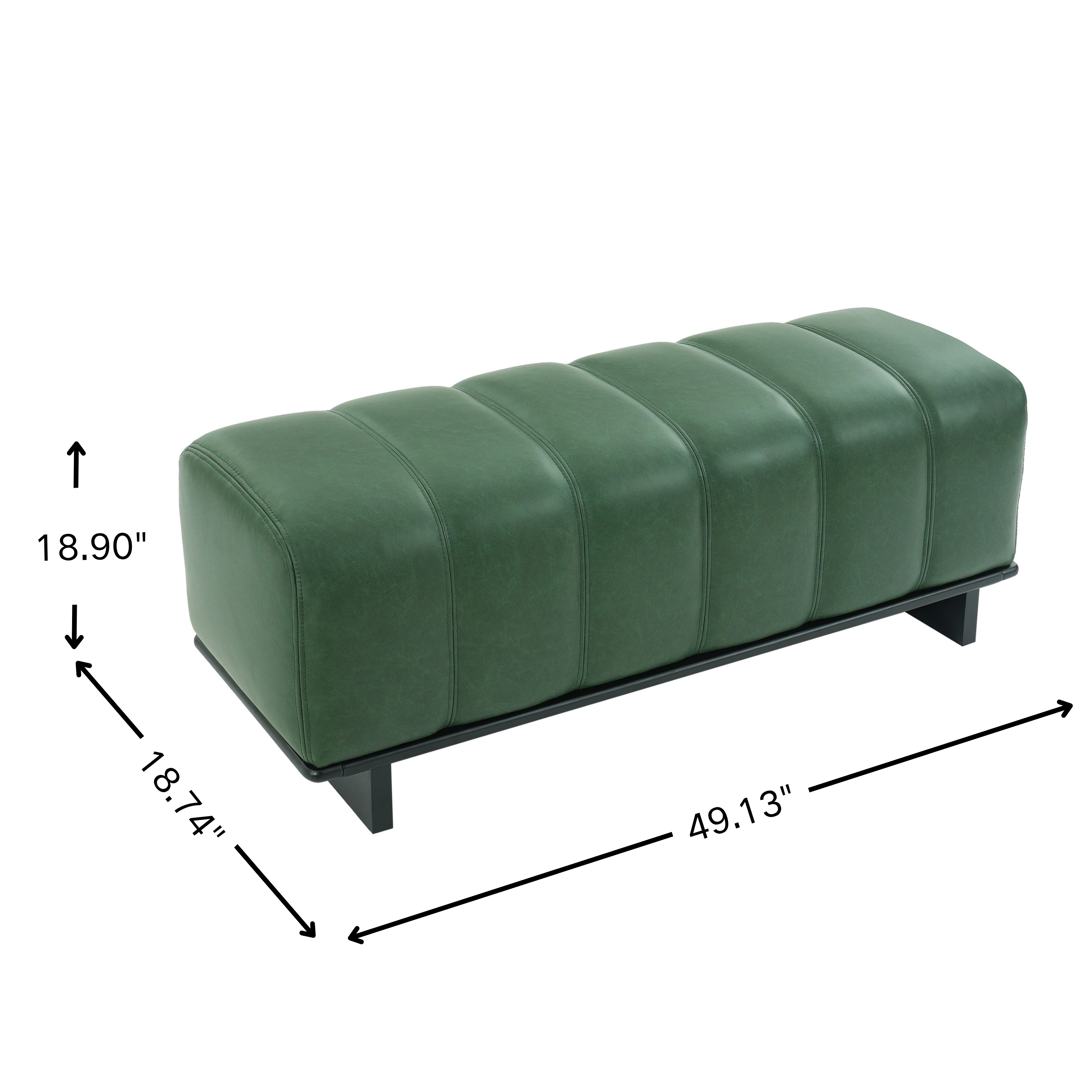 Green PU Dining Bench, picture 4 of 4