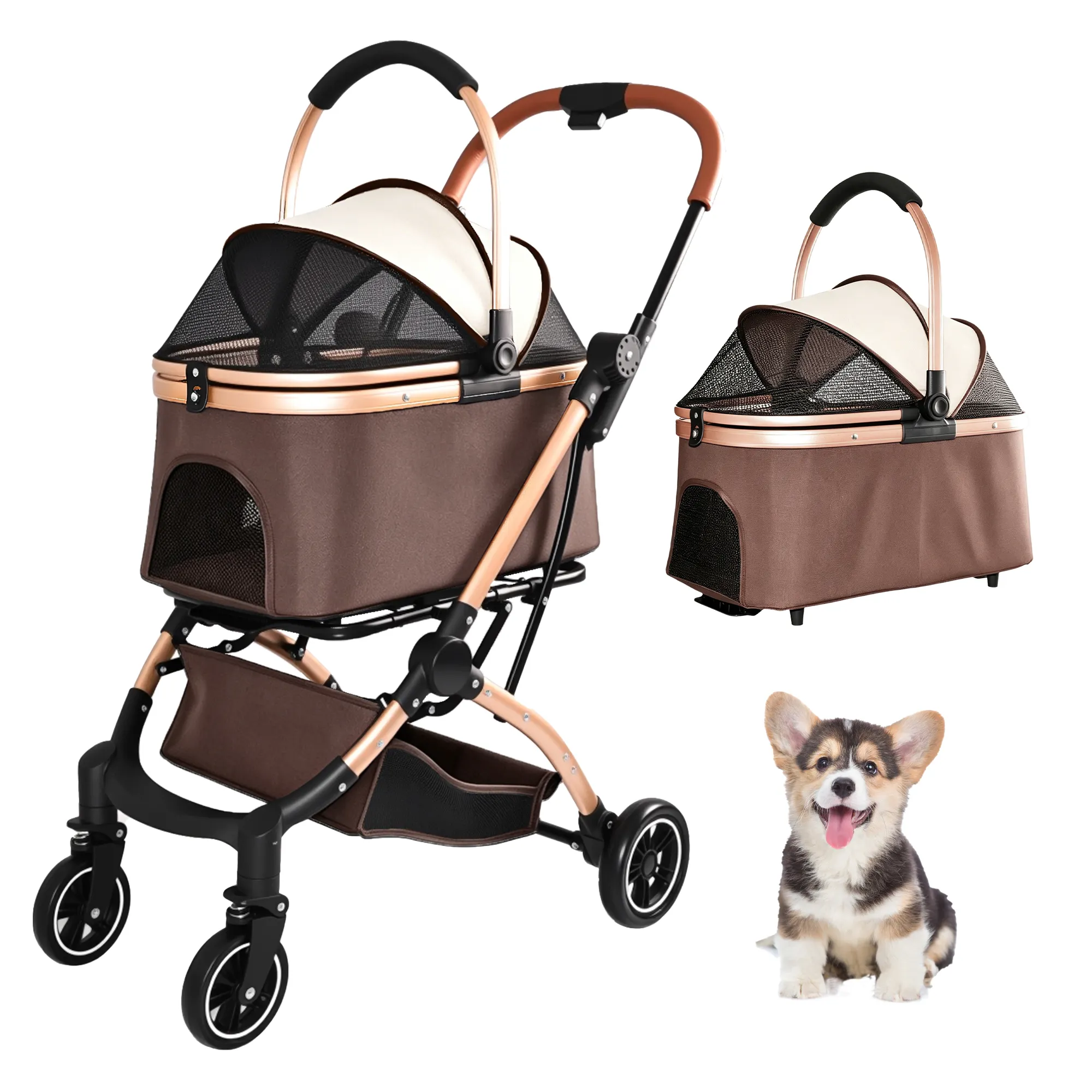 Pet Stroller for Dogs and Cats, 2-in-1
