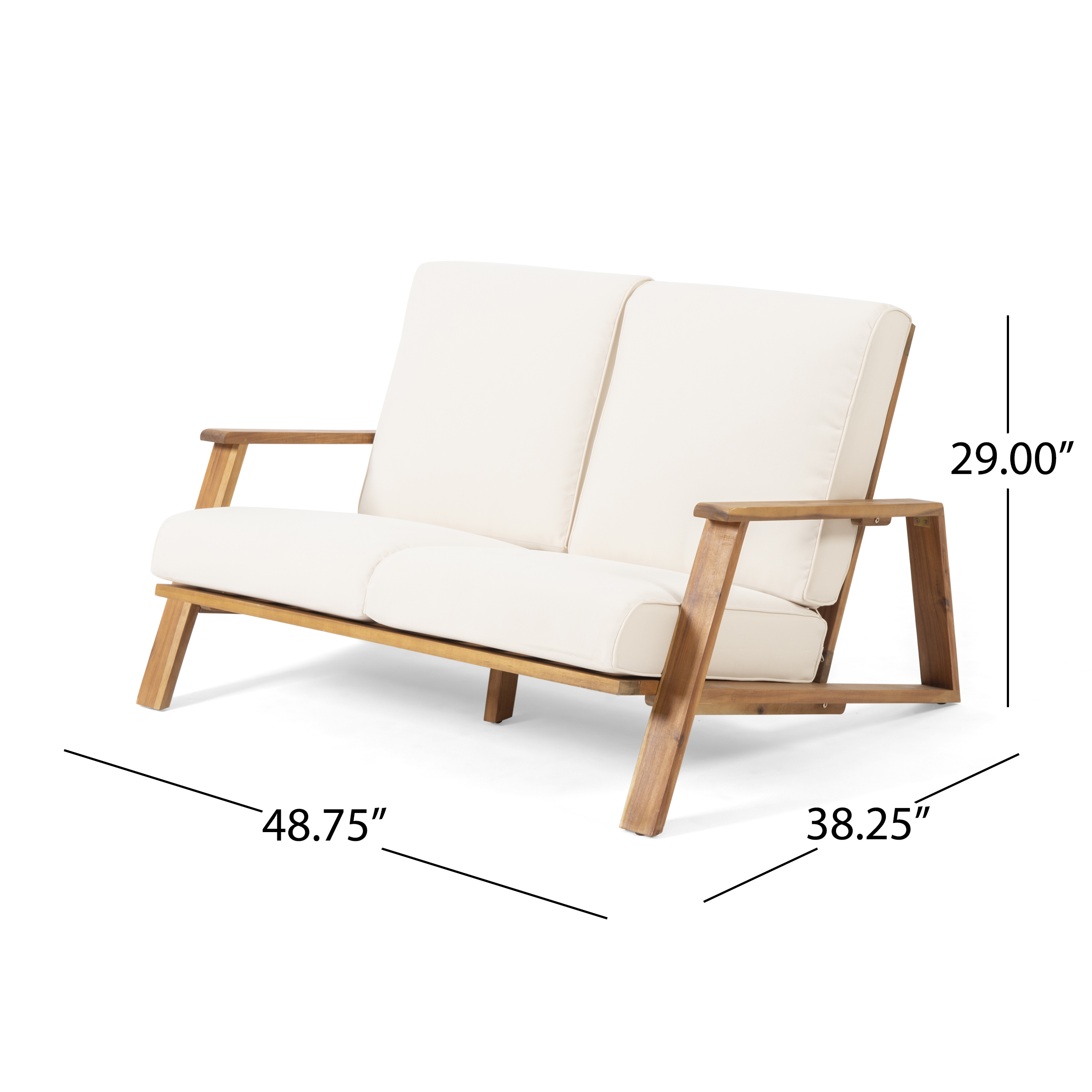Acacia Wood Loveseat and Coffee Table, picture 4 of 5