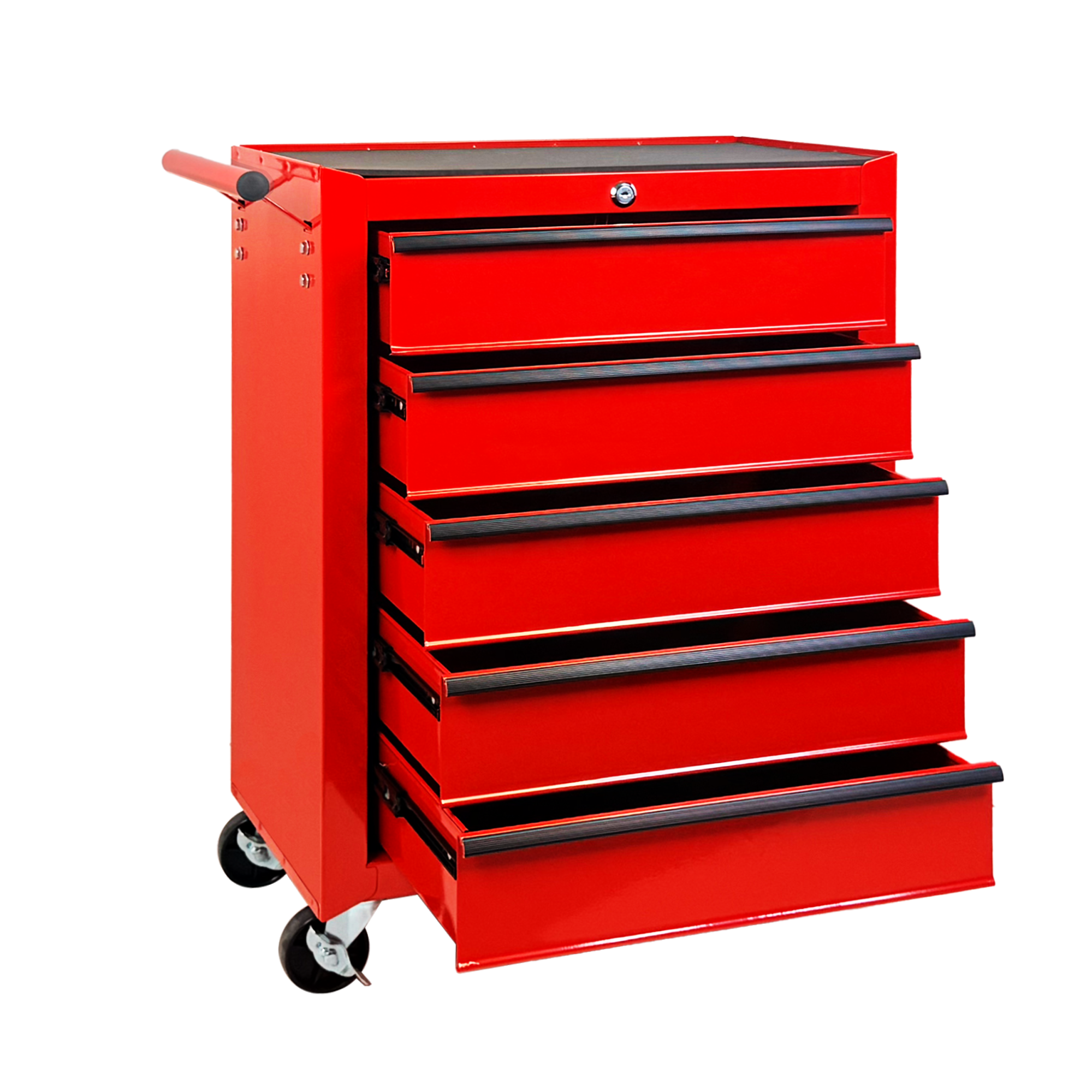 Rolling Metal Tool Chest with 5 Drawers, 20" 5-Drawer Tool Chest Cabinet with Ball Bearing Drawer Slides, Steel Tool Storage Box Organizer-RED — foto 4