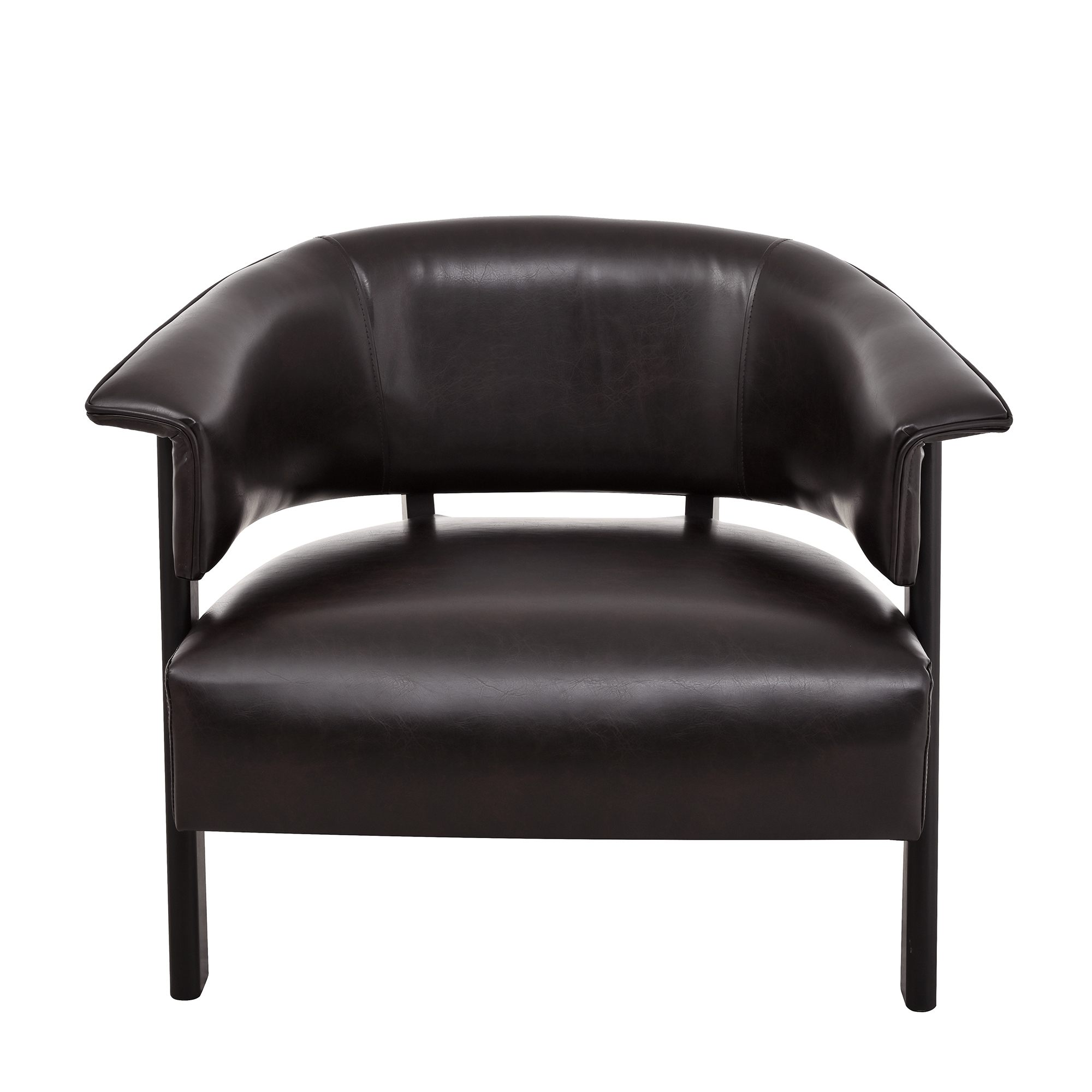 Faux Leather Wingback Accent Chair