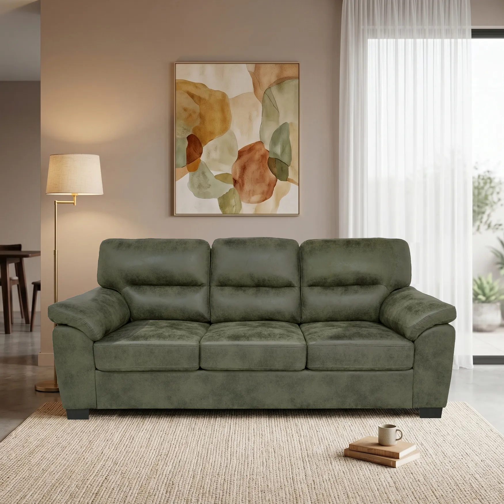 Modern 81" Foil Fabric Sofa