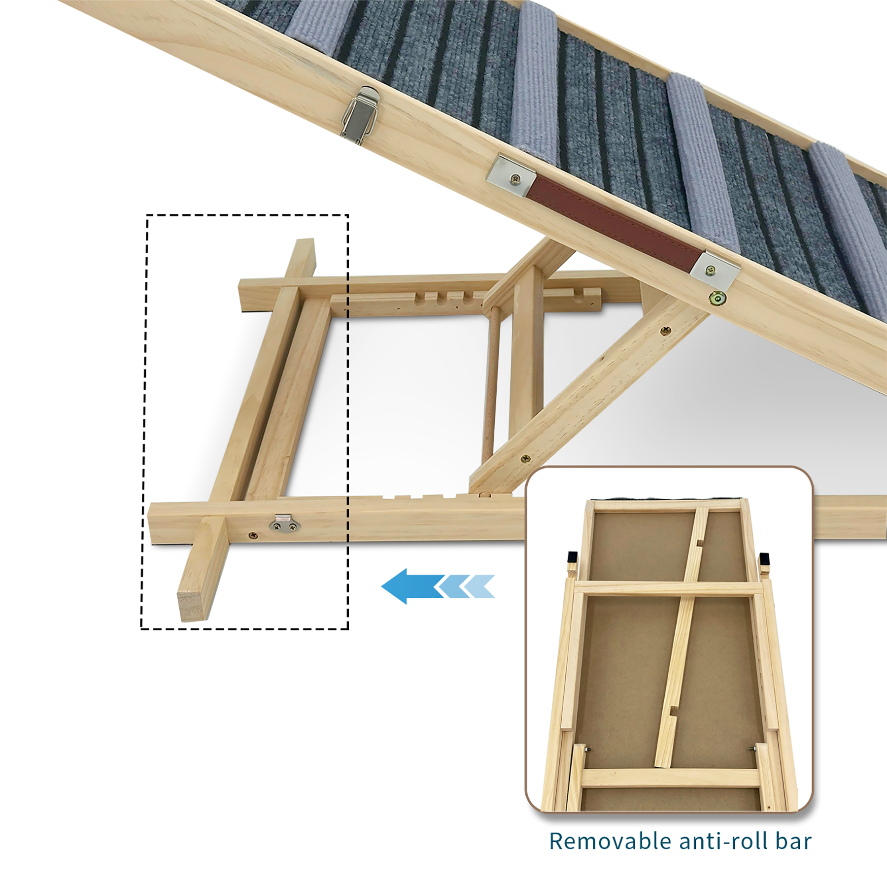 2026 Upgraded Dog Ramp for Couch, Small Dog Ramp for Sofa, 6 Adjustable Height from 14'' to 25", Portable Stable Pet Steps with Non-Slip Pad, Pet Ramps Use for Sofa Couch Stairs — foto 5