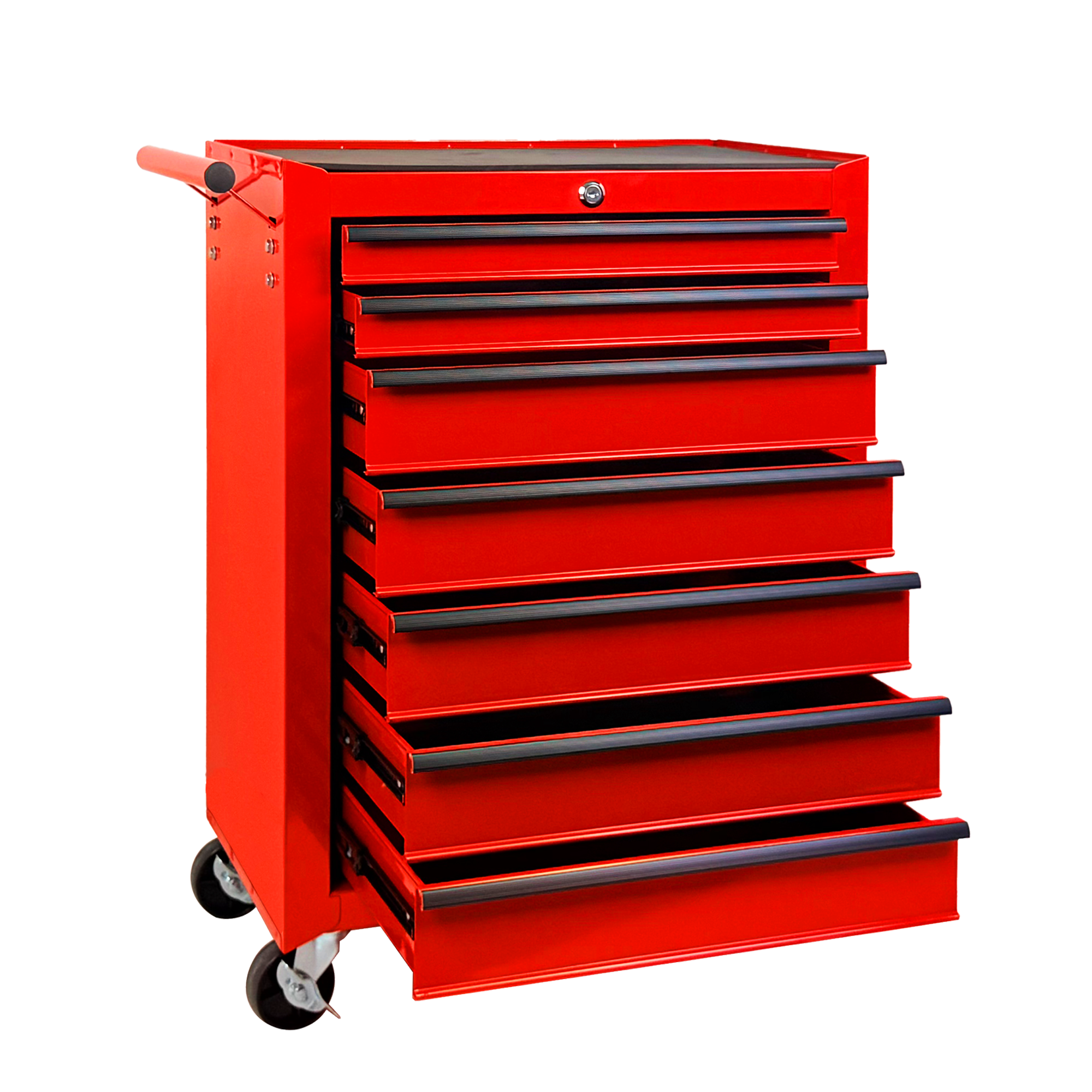 Rolling Metal Tool Chest with 7 Drawers, 20" 7-Drawer Tool Chest Cabinet with Ball Bearing Drawer Slides, Steel Tool Storage Box Organizer  -RED — foto 14