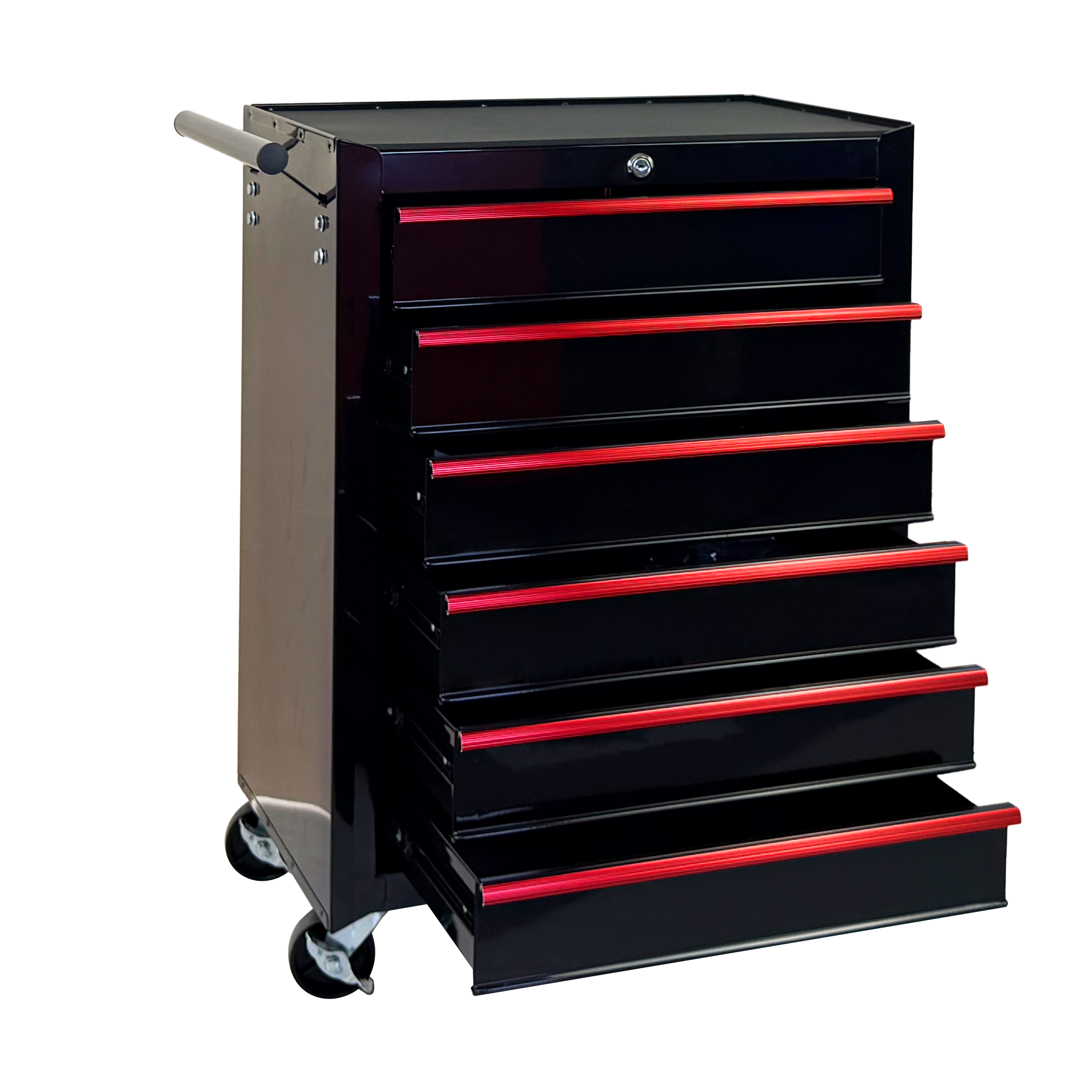 Rolling Metal Tool Chest with 6 Drawers, 20" 6-Drawer Tool Chest Cabinet with Ball Bearing Drawer Slides, Steel Tool Storage Box Organizer  -BLACK — foto 7