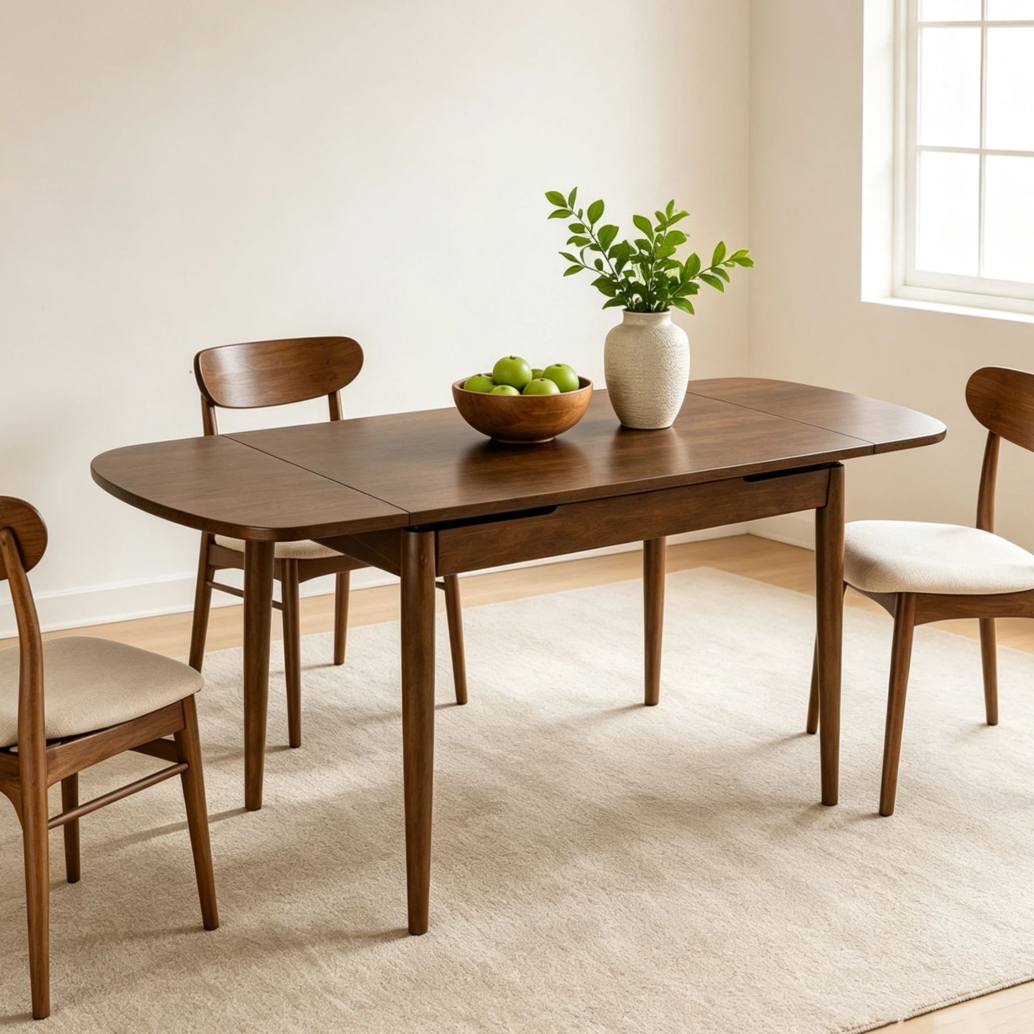 Solid Wood Extendable Dining Table Expandable Kitchen Table  for 4-10 People 47.2"L-63"L Expandable Table for Dining Room, Kitchen, Living Room