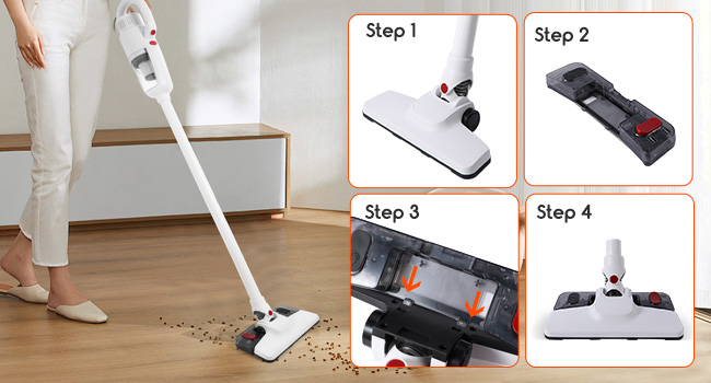 Lightweight Stick Vacuum Cleaner, Unique Vacuum and Mop Combo - 3 Dust Filters/Microfiber Pads,Corded Stick Vacuums & Electric Brooms - 400W 12Kpa Suction for Kitchen, Bedroom, Living Room — foto 7