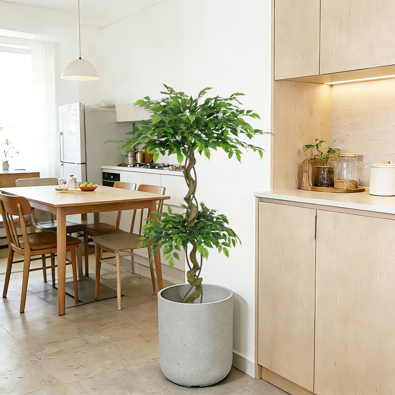 5.2FT Artificial Ficus Tree, Lifelike Faux Banyan