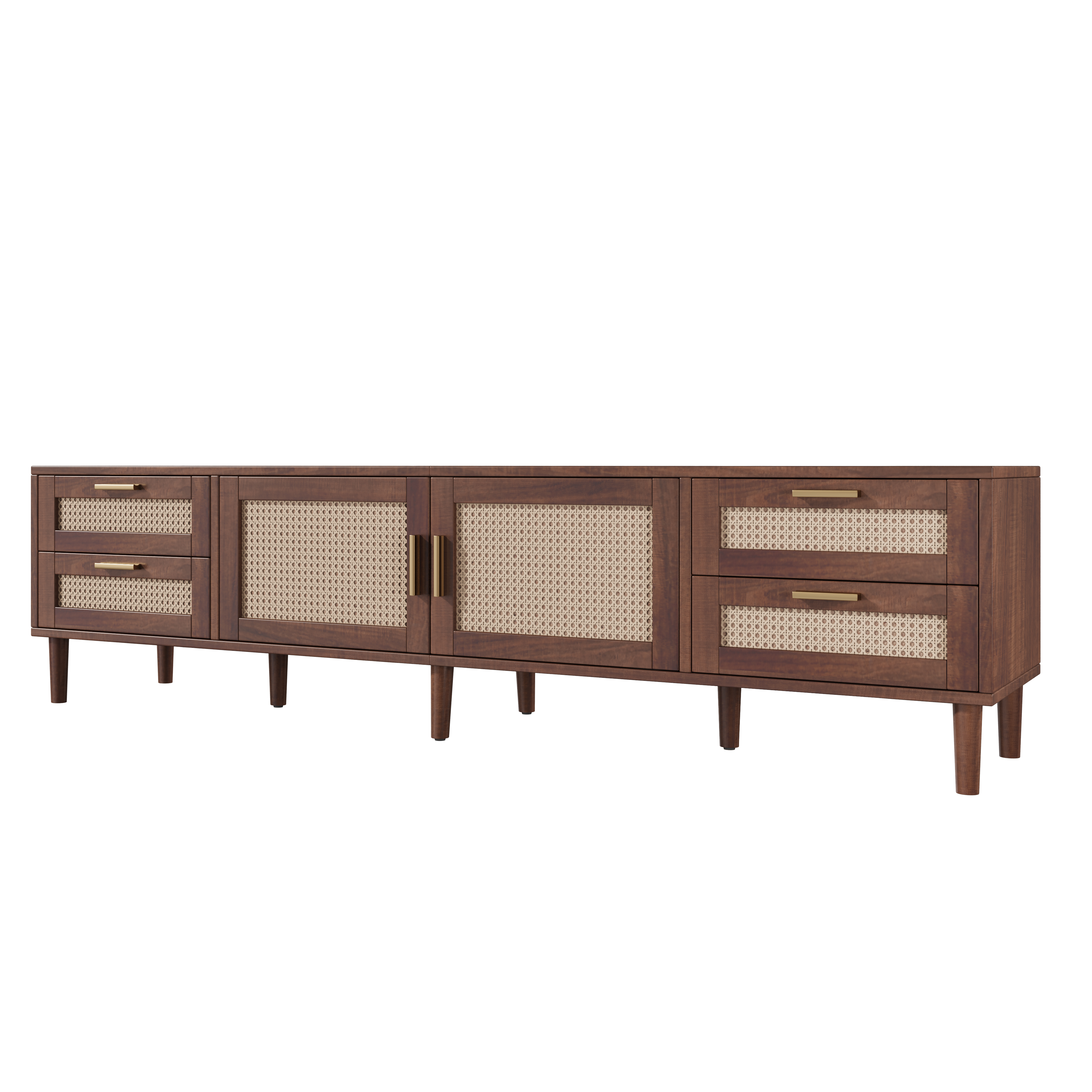 78 Inch TV Stand for TVs up to 85 inch, Media Console with 4 Drawers, Solid Wood Legs, Soft Closing Hinges, for Living Room, Modern Entertainment Center