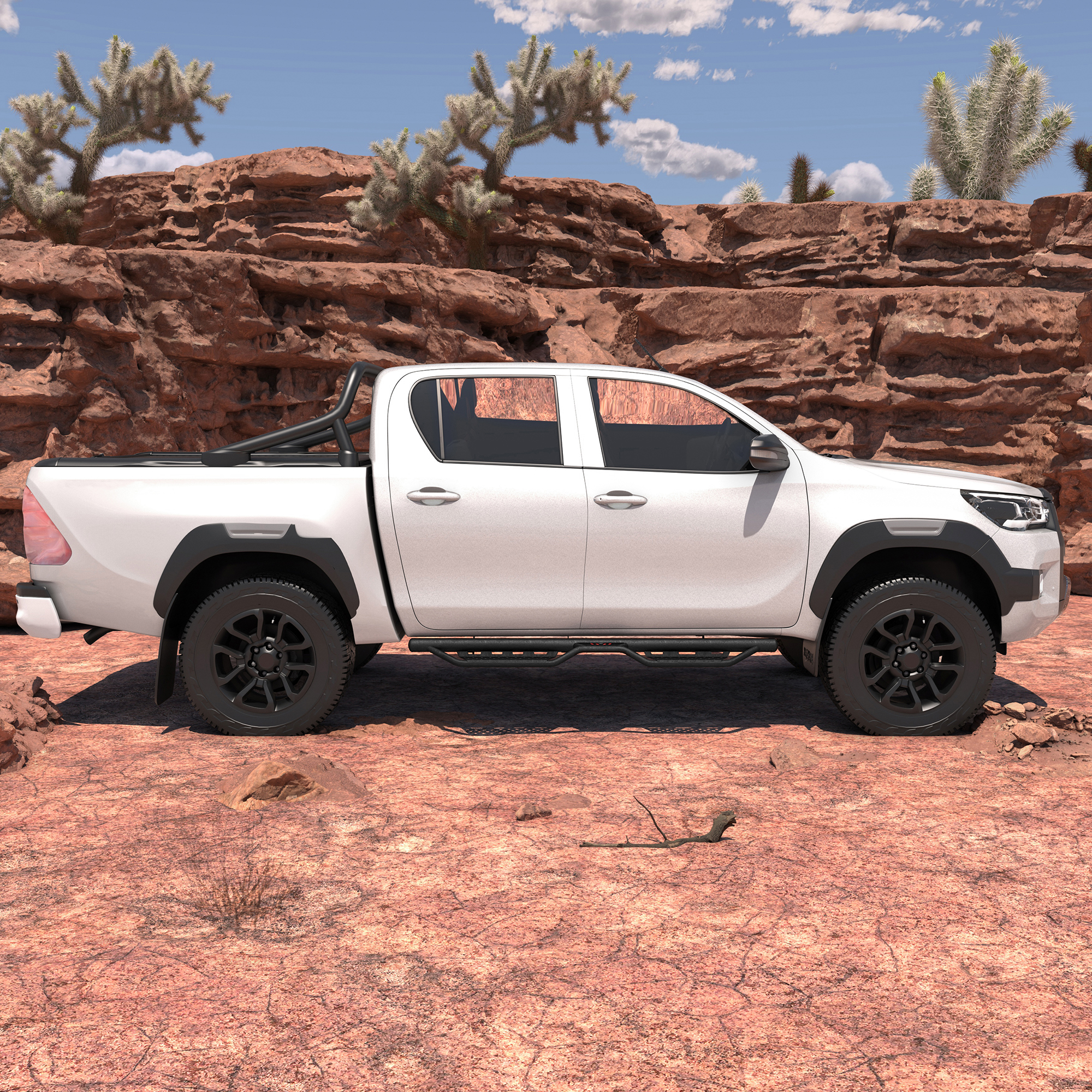 Running Boards Side Steps For 2024 2026 Toyota Tacoma Double Cab Drop Nerf Bars — foto 7
