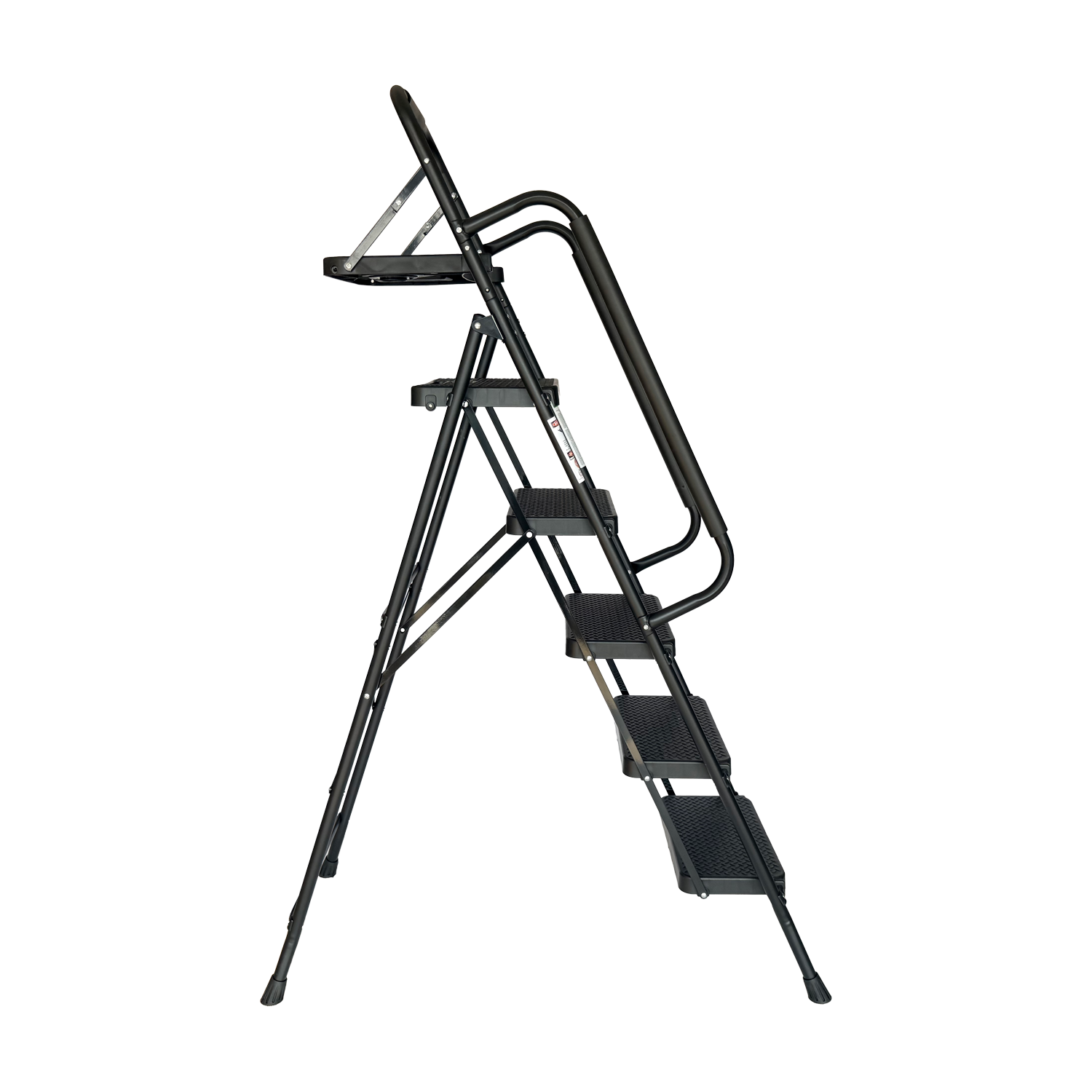 Step Ladder, Folding Step Stool with Wide Anti-Slip Pedal, Sturdy Steel Ladder, Convenient Handrail, Lightweight, Portable Steel Step Stool — foto 12