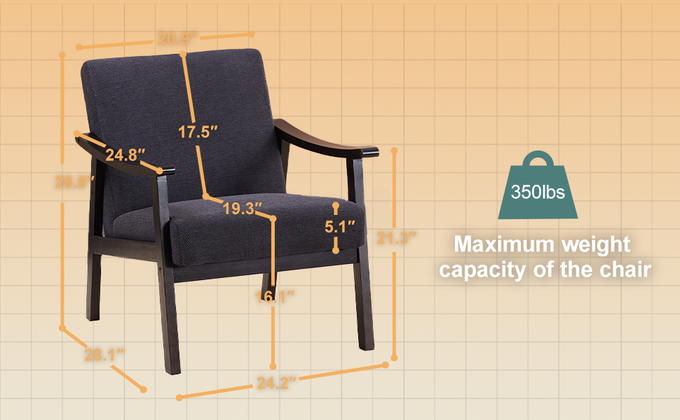 Medieval-inspired modern armchair with high back (Ancient White) upholstered chair, solid wood legs, leisure reading chair suitable for living room or bedroom. — foto 7