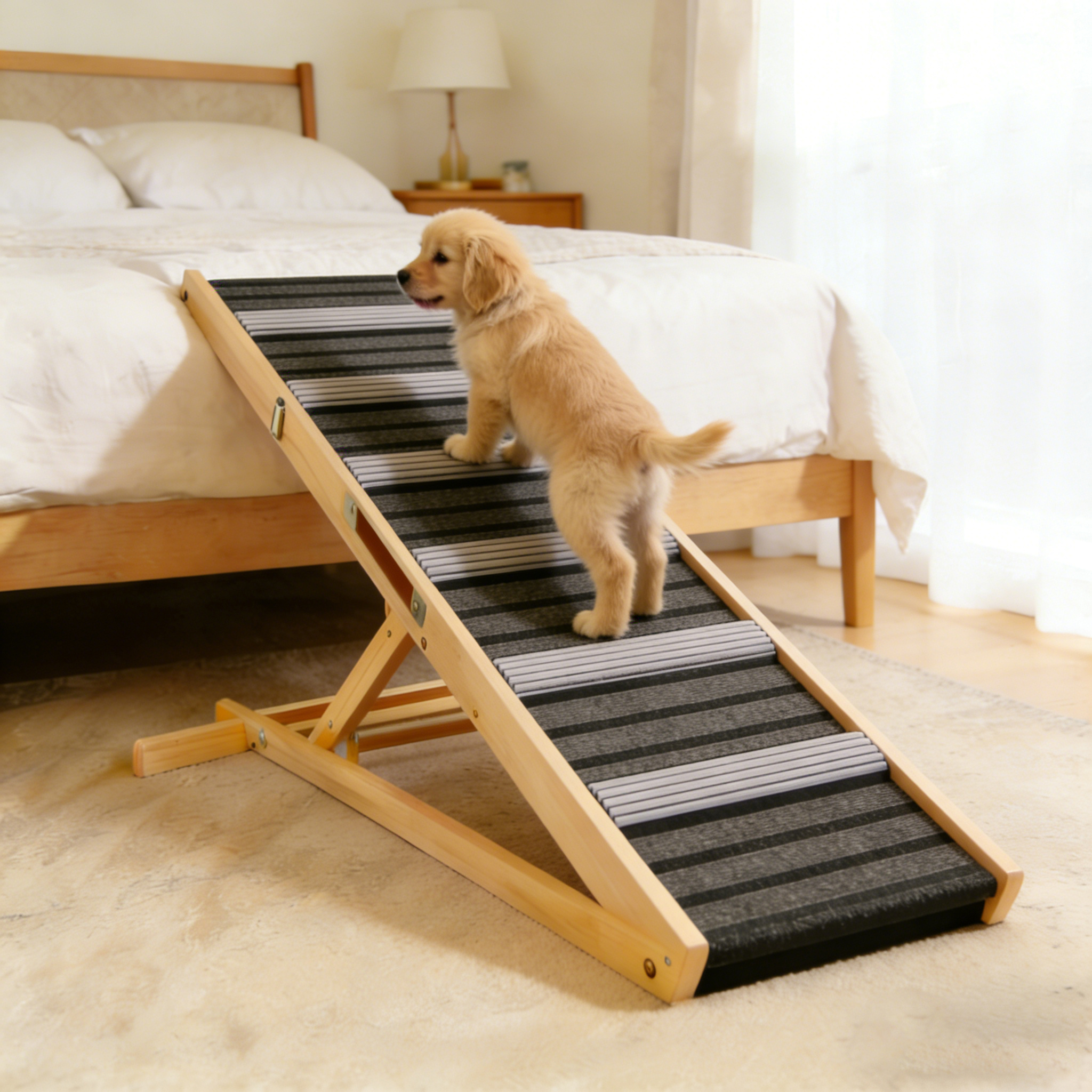 2026 Upgraded Dog Ramp for Couch, Small Dog Ramp for Sofa, 6 Adjustable Height from 14'' to 25", Portable Stable Pet Steps with Non-Slip Pad, Pet Ramps Use for Sofa Couch Stairs — foto 8