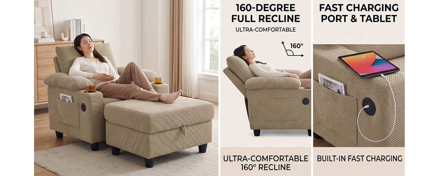 Convertible Sleeper Chair and Ottoman, picture 4 of 4