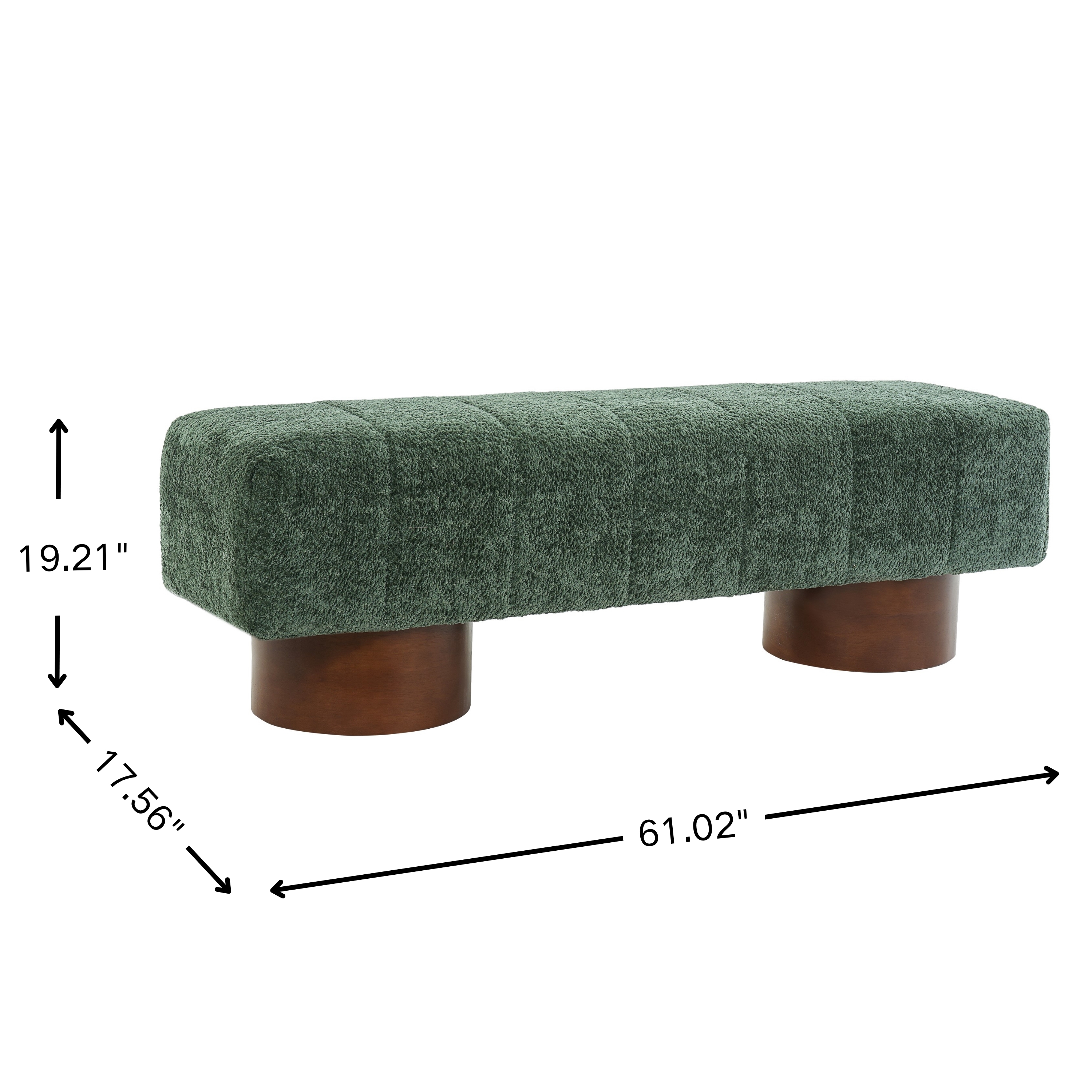 Boucle Upholstered Dining Bench, picture 4 of 5
