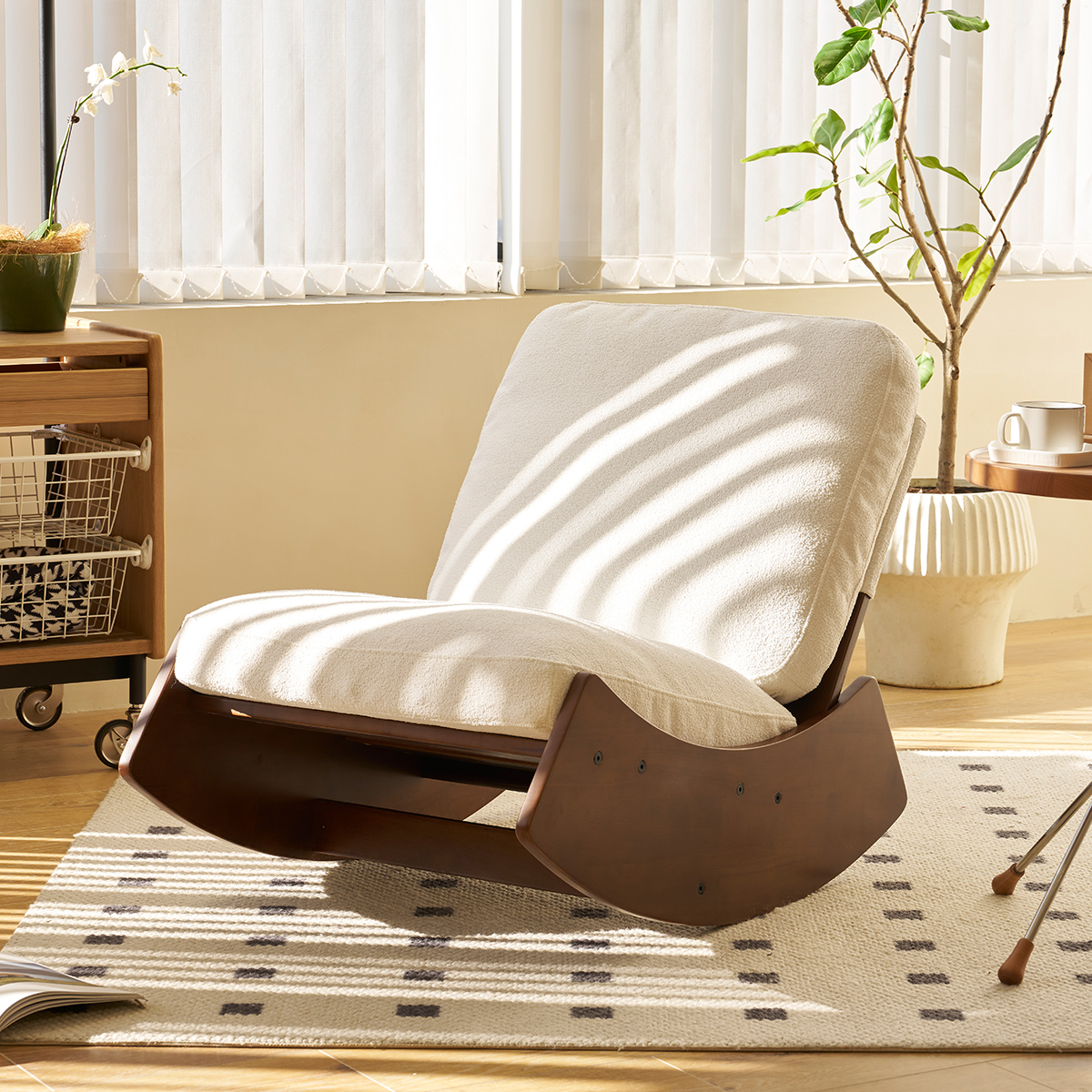 Comfortable Glider Rocking Chair High-Quality Upholstery Solid