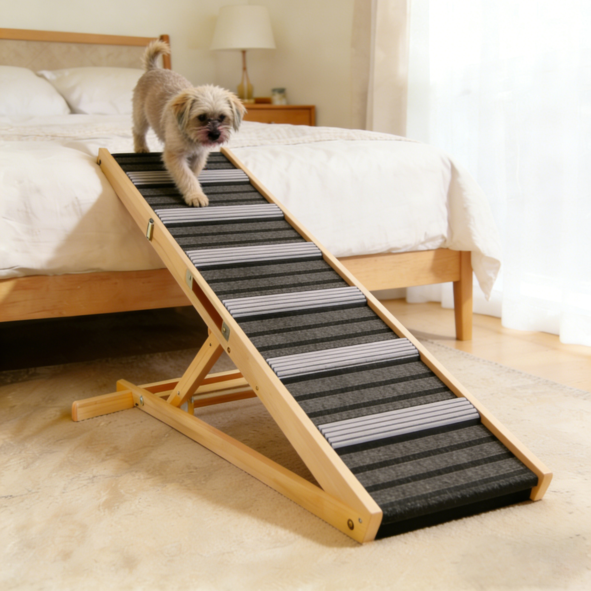 2026 Upgraded Dog Ramp for Couch, Small Dog Ramp for Sofa, 6 Adjustable Height from 14'' to 25", Portable Stable Pet Steps with Non-Slip Pad, Pet Ramps Use for Sofa Couch Stairs — foto 4