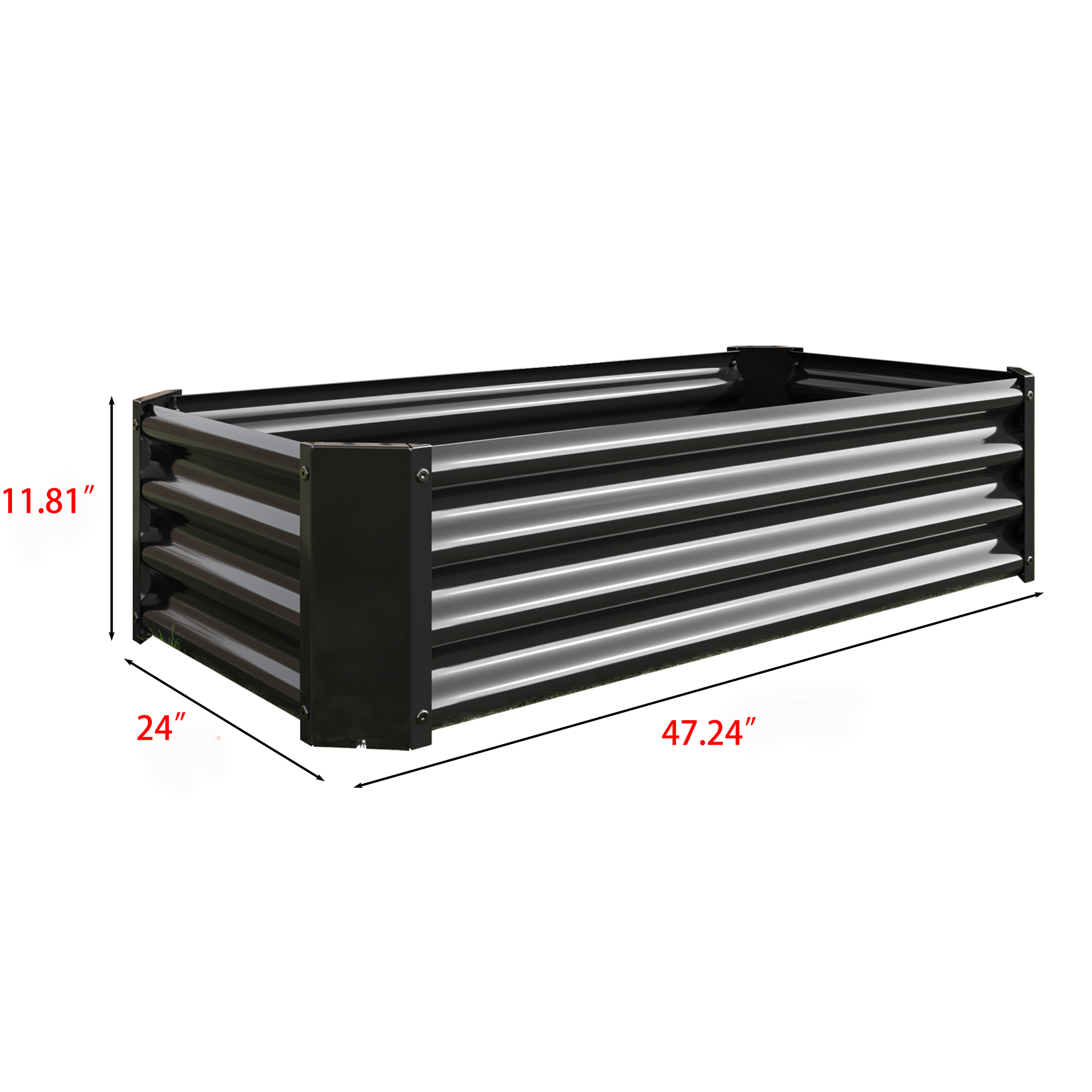 2PCS Black 4×2×1ft Metal Raised Garden Bed, Rectangle Raised Planter for Flowers Plants, Vegetables Herb — foto 4