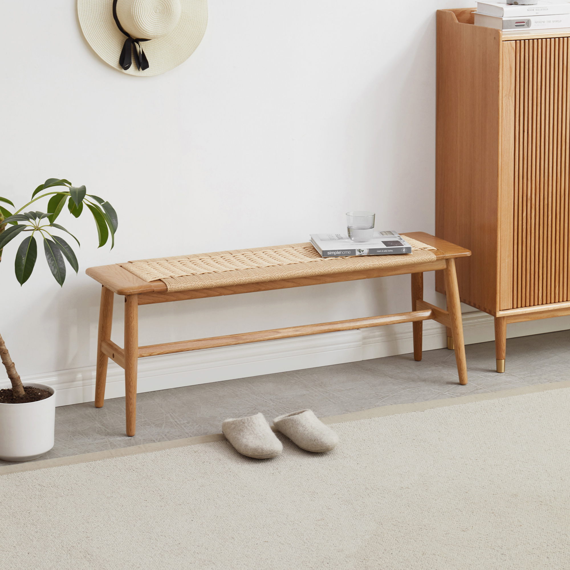 Oak Wood Dining Bench, picture 2 of 5