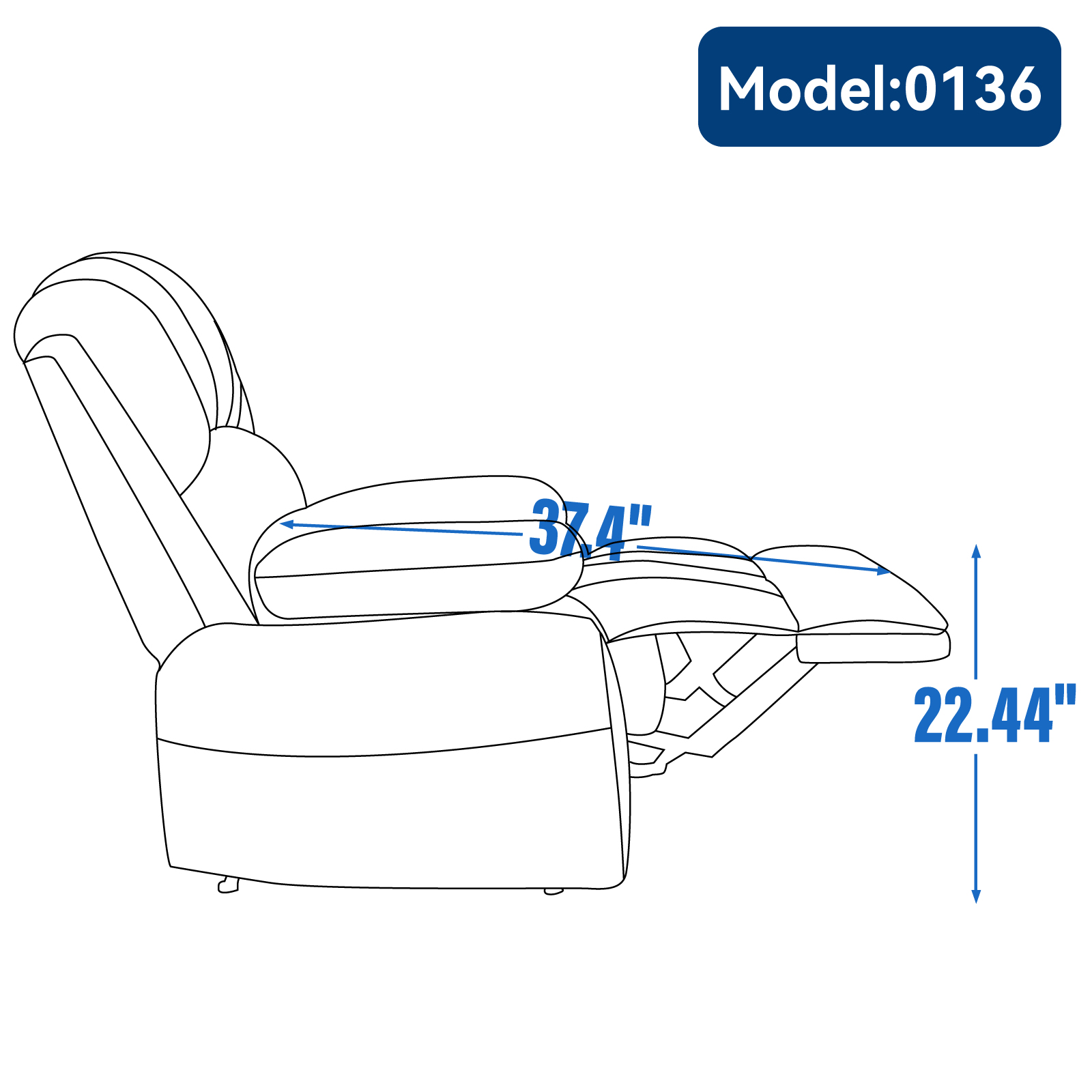 Large Manual Recliner Chair, picture 3 of 5