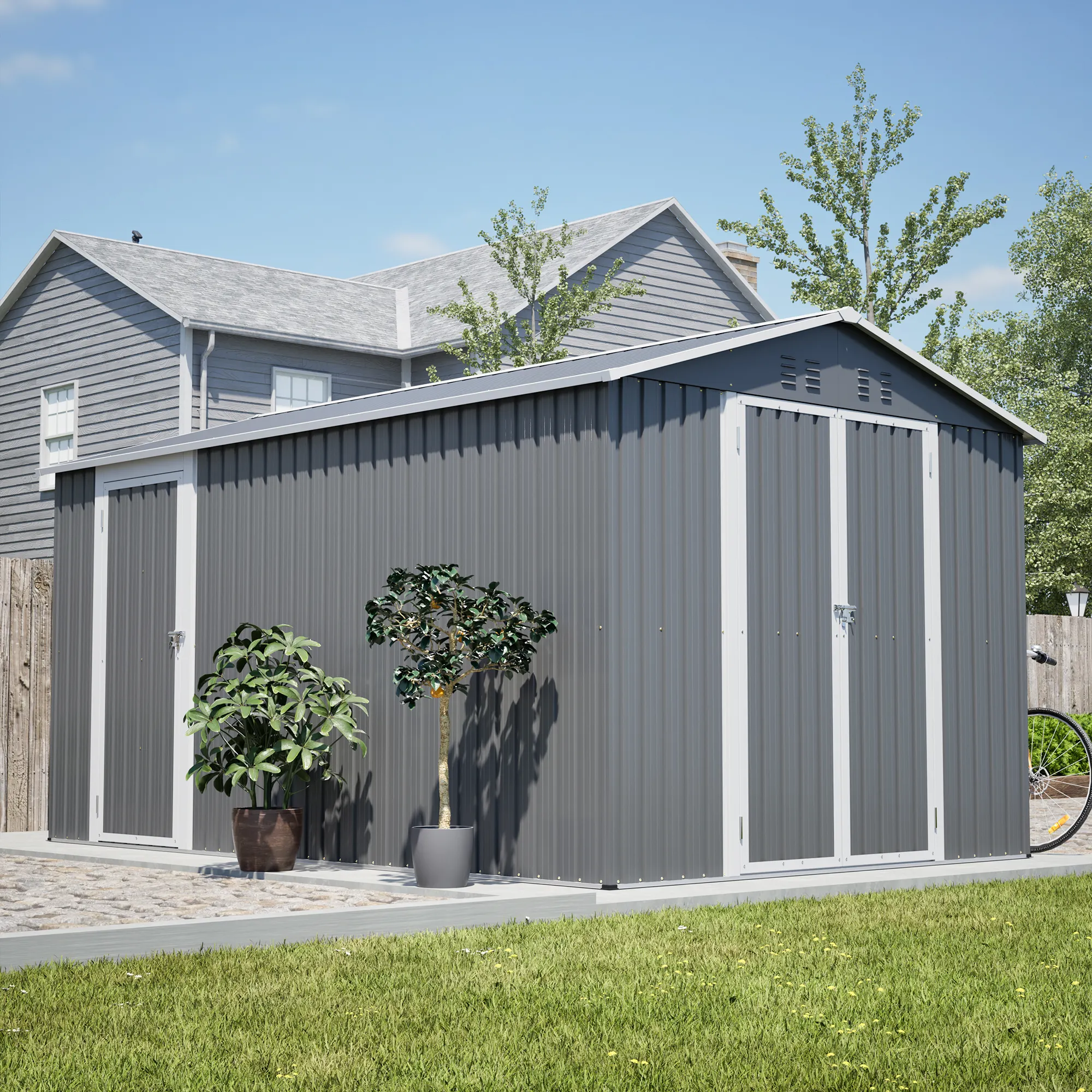 8x12 FT Outdoor Metal Storage Shed